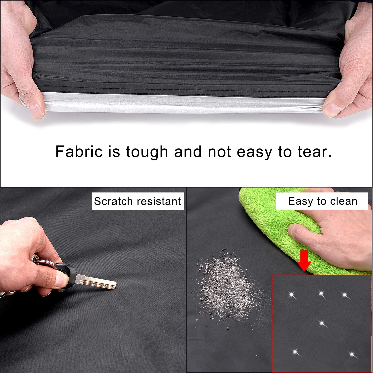 Color Rain Time Uv Protection Car Cover Windproof Dustproof Scratch Resistant Outdoor Universal Full Car Covers For Sedan Xl (Black, 191 - 201)