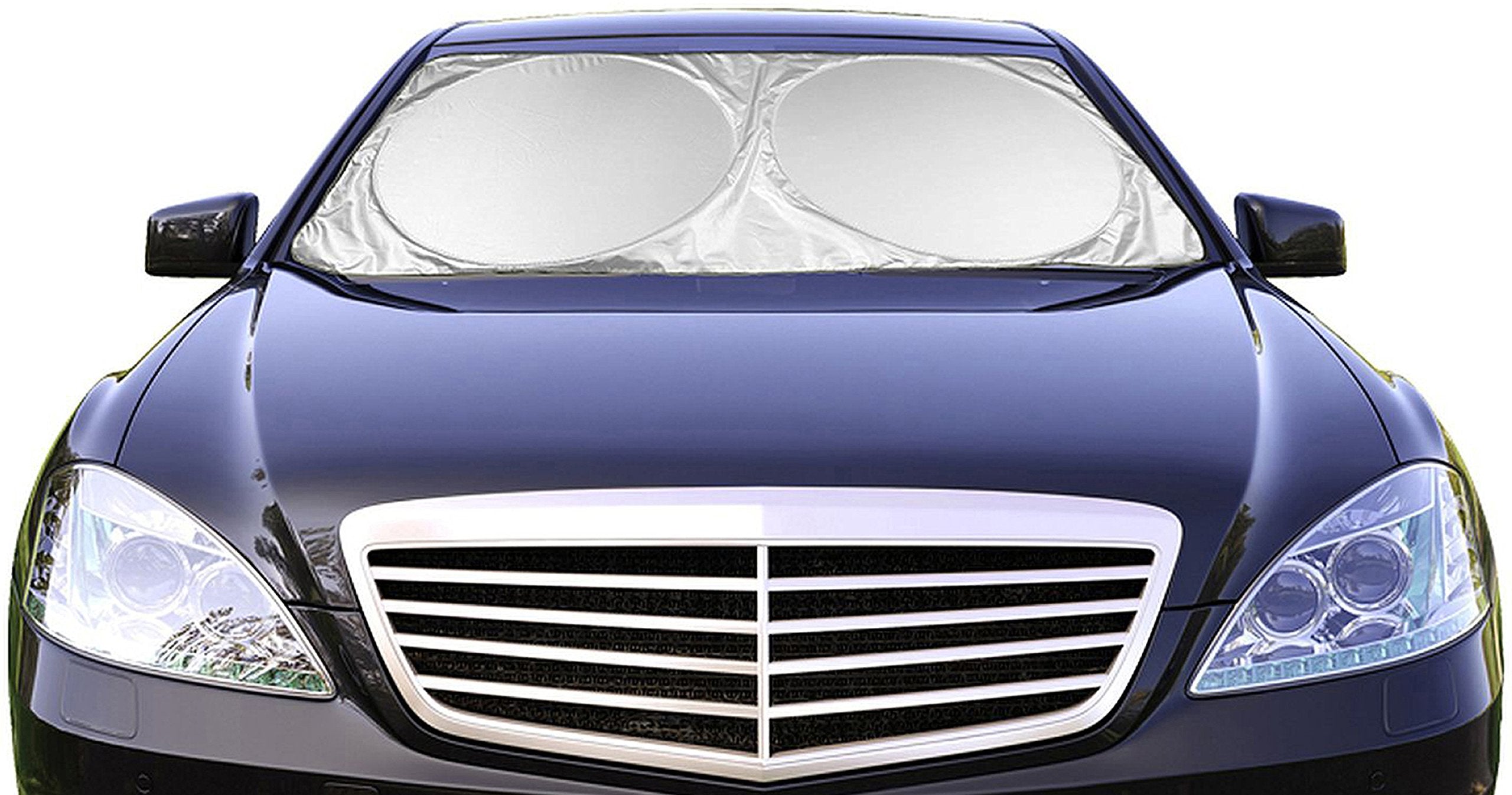 Car Windshield Sunshade (59 x 31.5) UV Protector Shields Auto & Keeps Vehicle Cooler  Easy to Use Pop Up Car Sun Shade for St