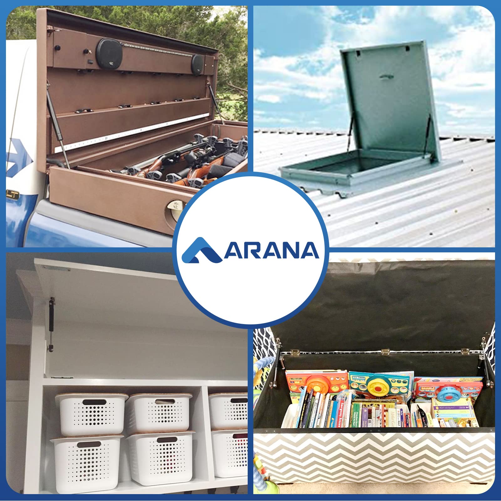 ARANA C16-03213 10 inch 13 Lb/58N Gas Struts Spring Shocks C1603213 10 inch 13Lb Lift Support for Cabinet Toy Tool Box Lid Cover