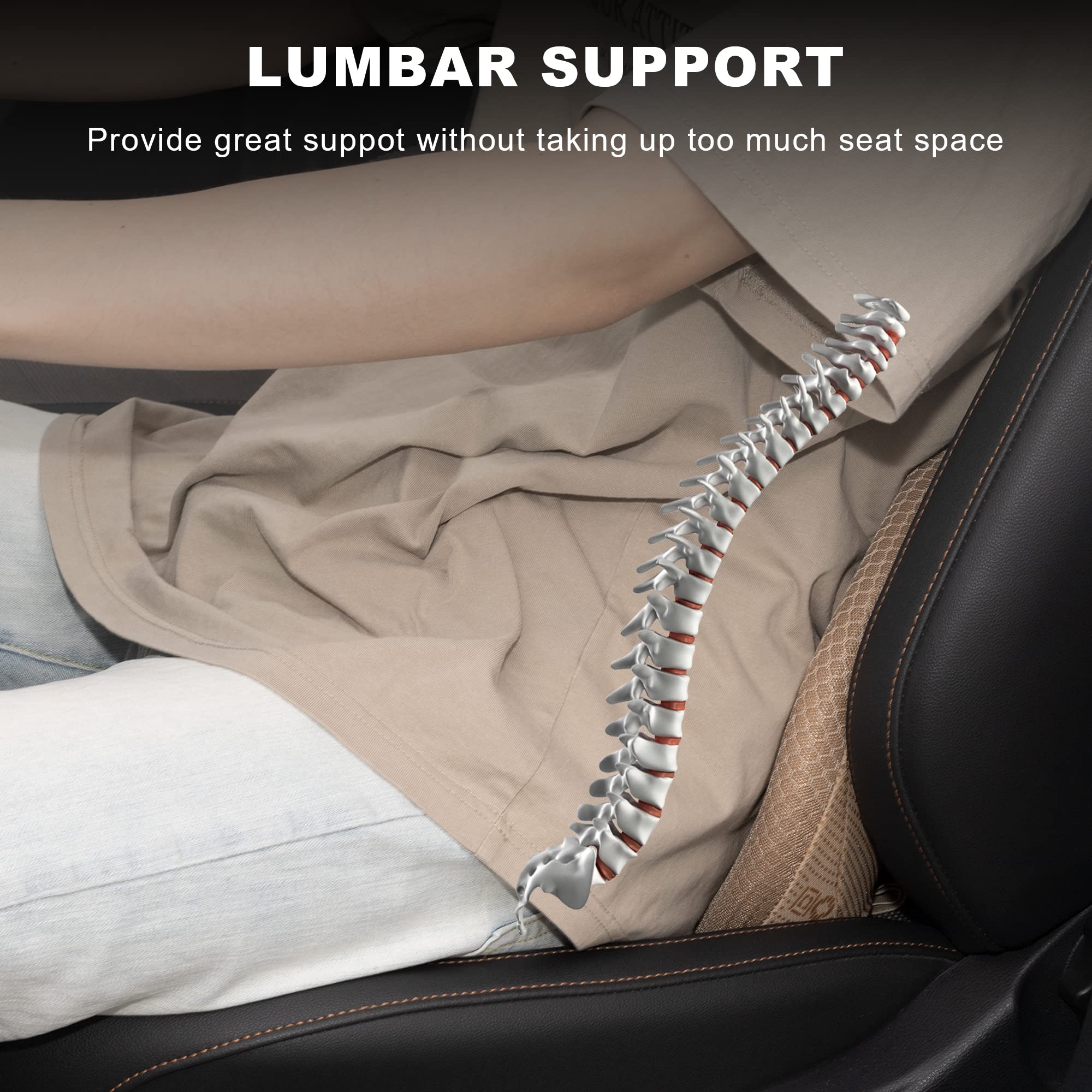 Livtribe Memory Foam Car Seat Cushion - Sciatica Relief, 17.3x10.5x3.5 in, Z-Beige, Model ZD-05