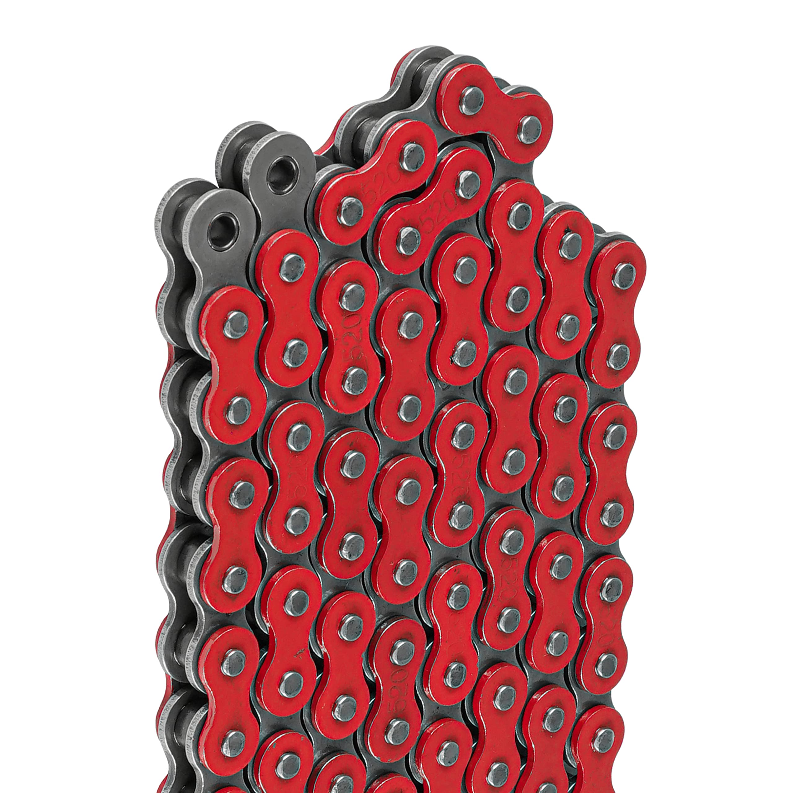 Caltric Red 520-Pitch 120-Links Non-Oring Drive Chain Compatible with ATV/UTV/Quad/Side X Side/Motorcycle/Dirtbike/with Rivet an