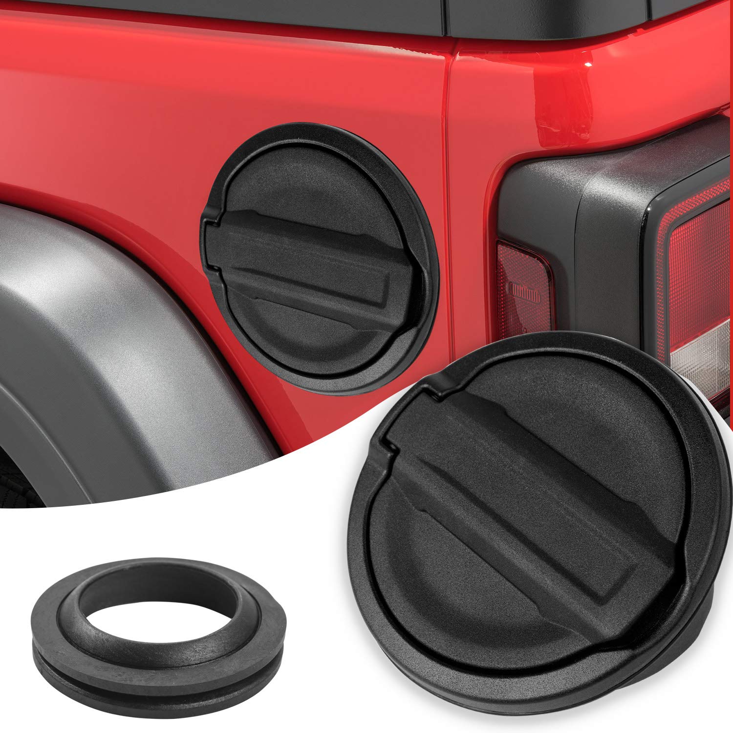 Gas Cap Fuel Door Gas Tank Cover for Jeep Wrangler JL 2018 2019 2020 2021 2022 2023 Sport Rubicon Sahara & Unlimited 2-Door 4-Do