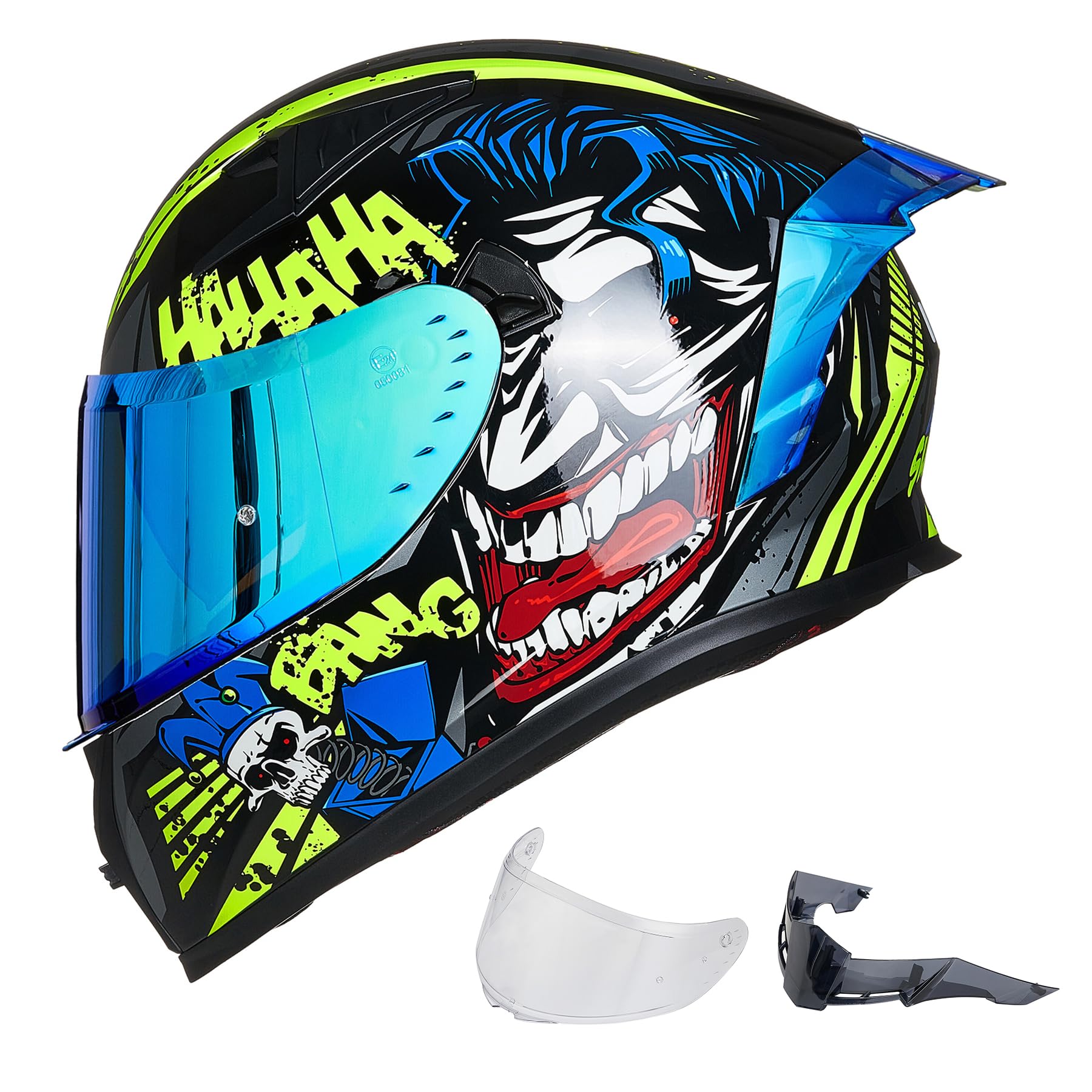 ILM Full Face Motorcycle Helmet Z501, Surprise Yellow, Small, DOT Approved, Compatible with Pinlock Clear & Tinted Visors, ABS Material