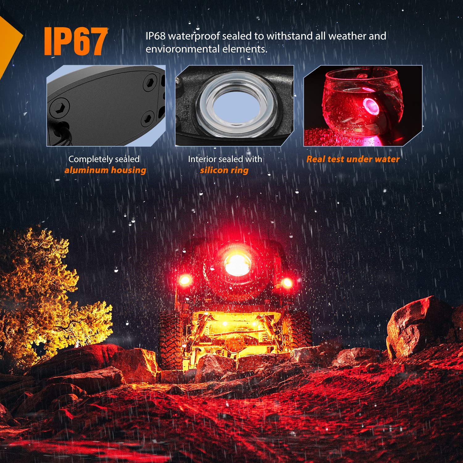 Nilight Led Rock Light 6Pcs Underglow Wheel Well Pods Waterproof Exterior Underbody Roof Rack Side Lamps For Car Truck Pickups A