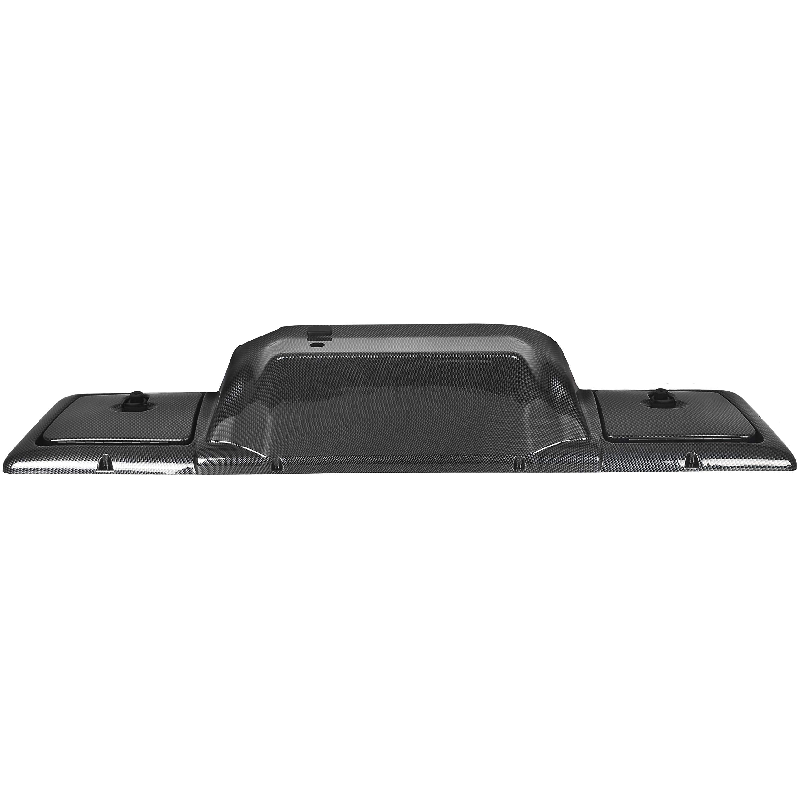 HECASA Dash Board Cover for 1982-Up Club Car DS Golf Cart, Large, Black, Carbon Fiber Style, Model CB-558, 4 Cup Holders
