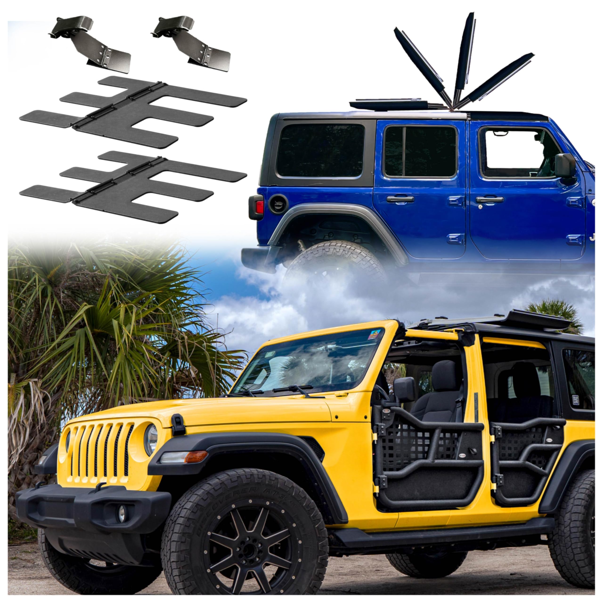 EZ Flip-Top for JLU Jeep Wrangler Freedom Panels One Person Flip Back System-Flip Back Your Jeep Wrangler Hardtop Freedom Panels