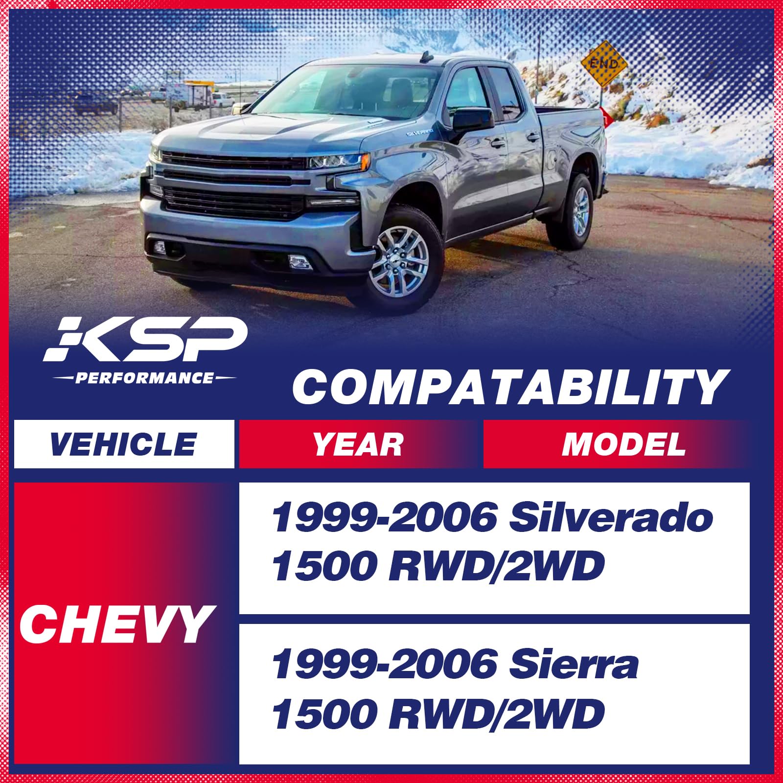 Ksp 4''-6'' Shock Extenders Fit Silverado Sierra 1500, Shock Extension Kit For 1999-2006 Chevy Silverado Gmc Sierra 1500 All Cab