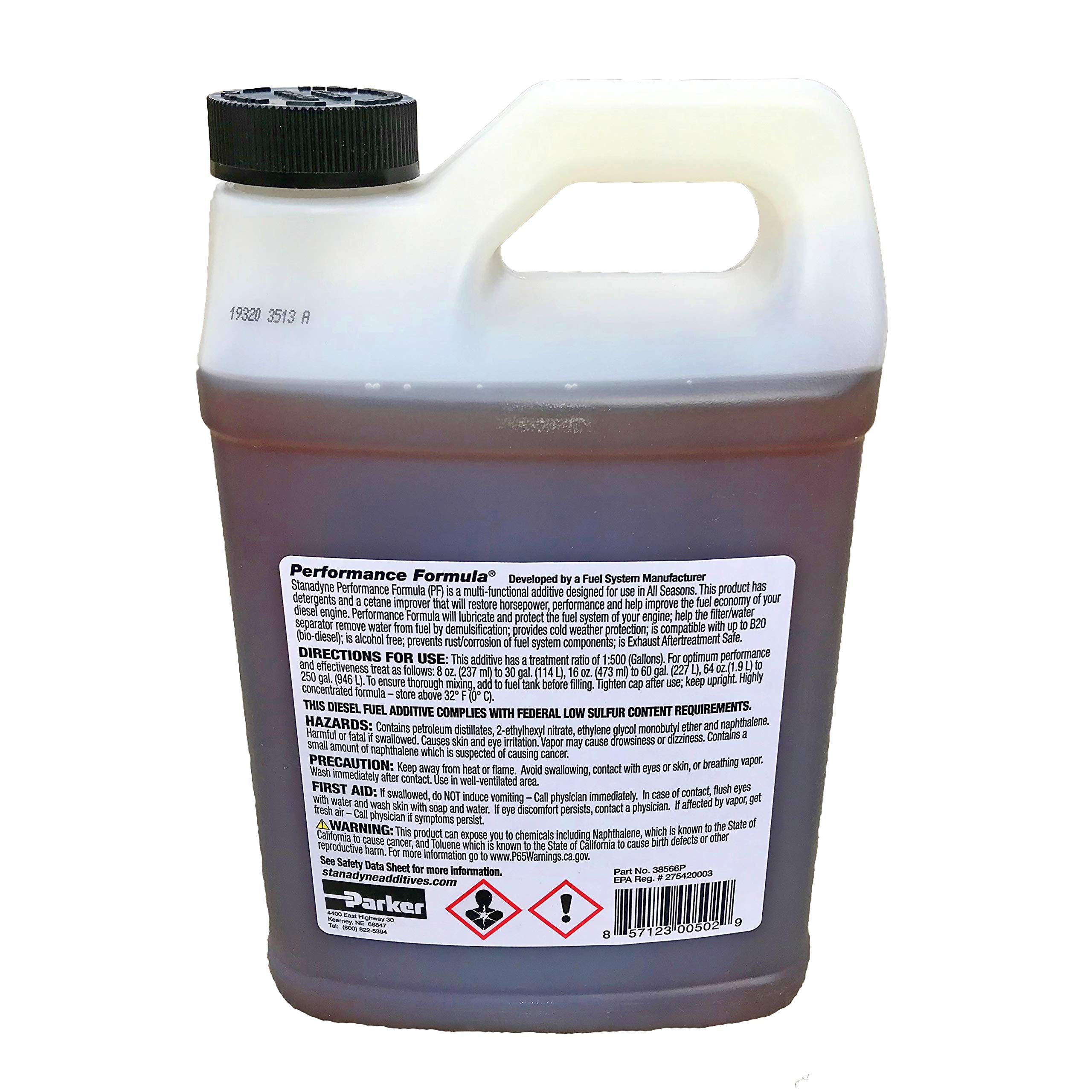 Stanadyne Diesel Fuel Additive - Performance Formula 2 Pack, 1/2 Gallon Jugs, Plastic, Part # 38566, Black