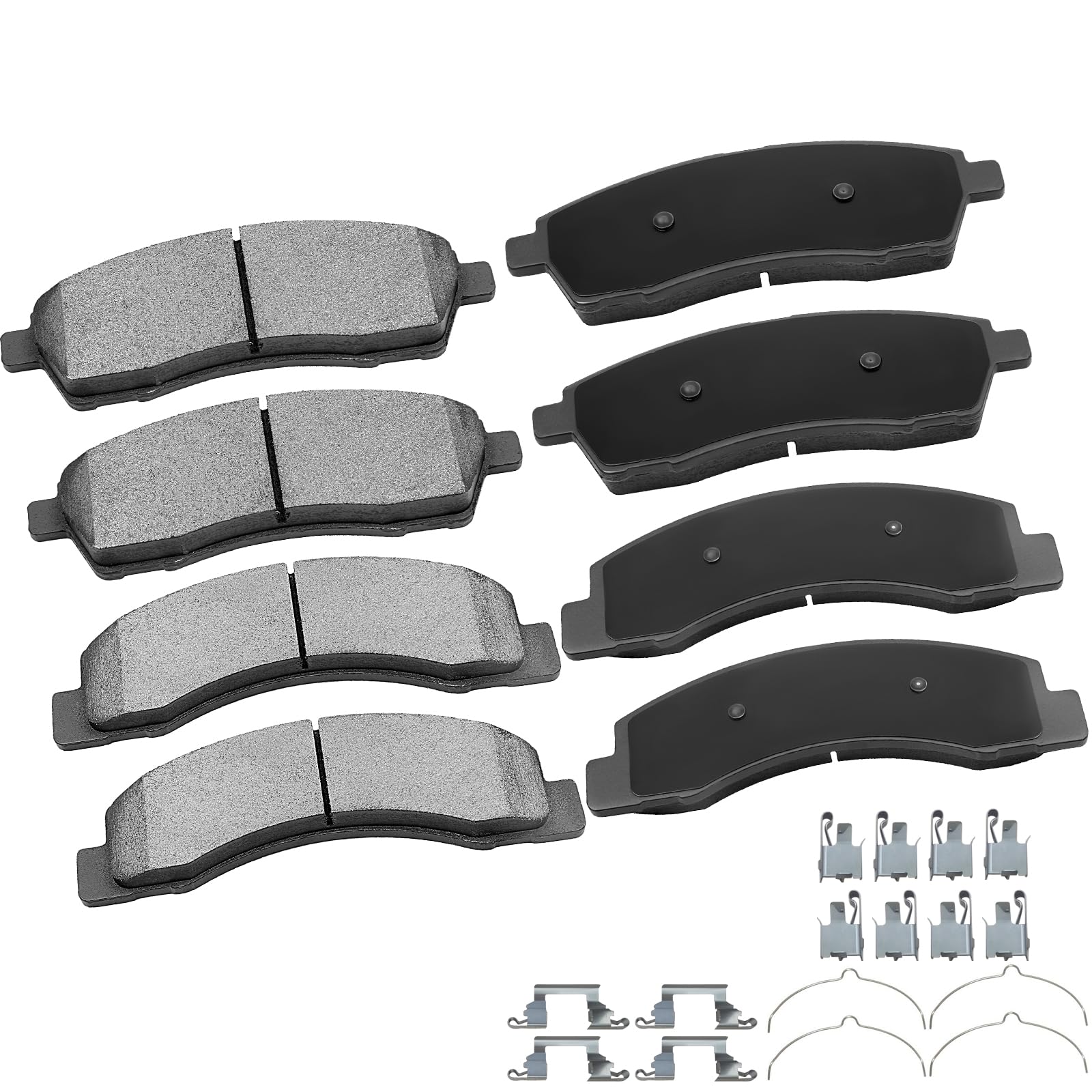 Cciyu D824 D757 8Pcs Front & Rear Ceramic Brake Pads Kit - 2000-2005 Ford Excursion, 1999-2004 Ford F-250 & F-350 Super Duty