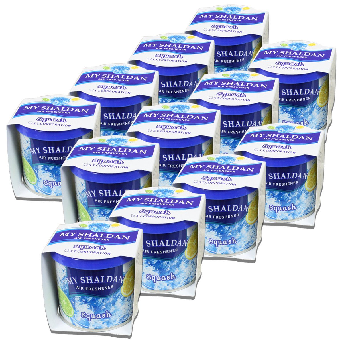 Pack Of 12 My Shaldan Japanese Car Cup-Holder Natural Air Freshener Cans (Squash Scented)
