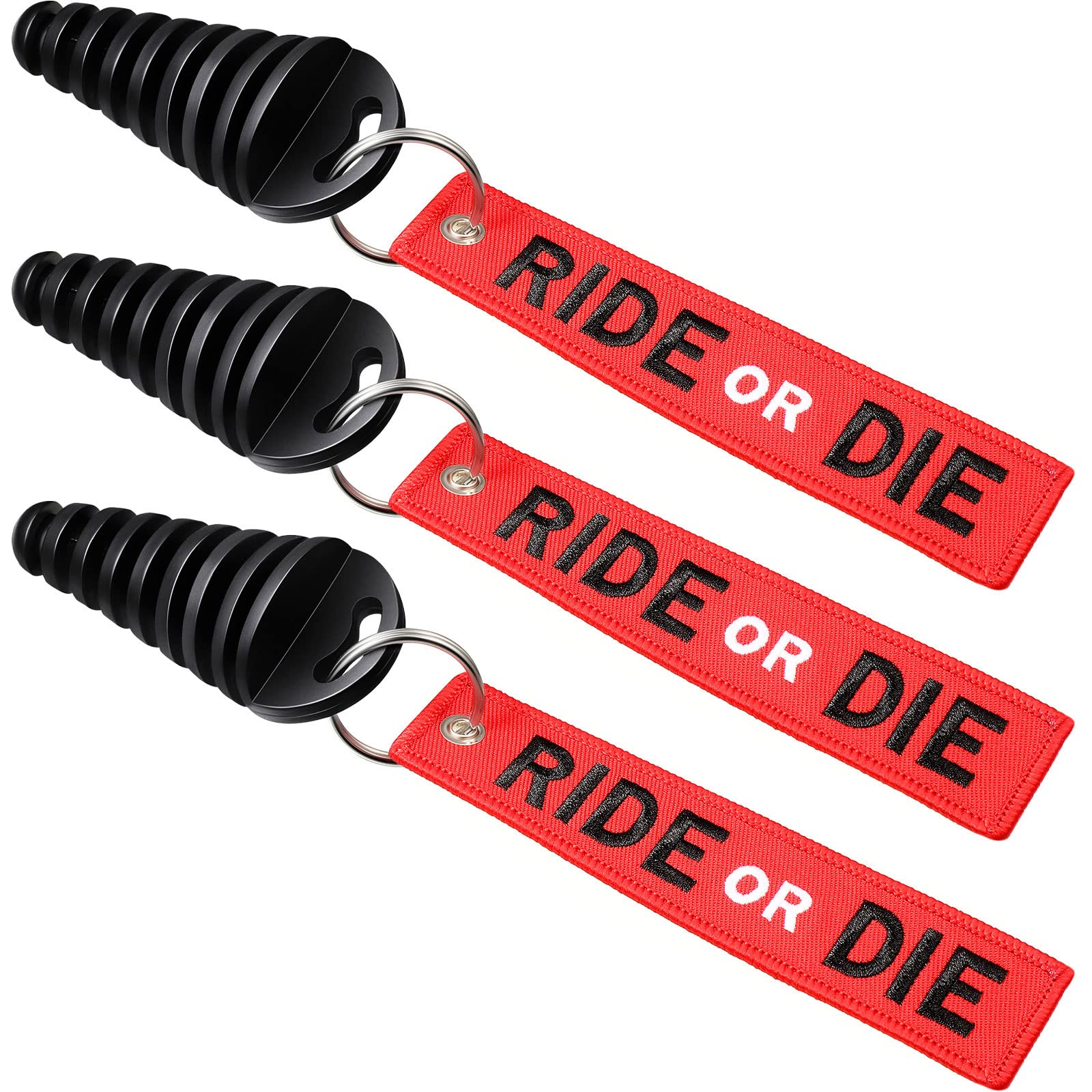 Frienda 3 Pieces 0.6-1.5 Inch Exhaust Tail Pipe Plug Muffler Exhaust Wash Plug With Rubber Exhaust Silencer And 3 Pieces Red Str