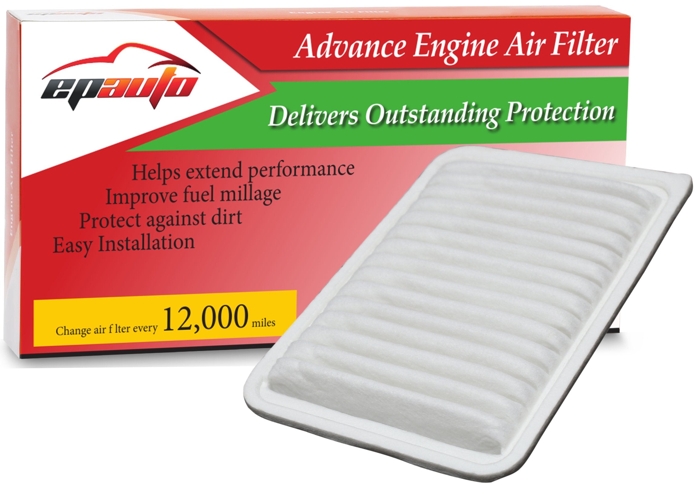 EPAuto GP171 (CA10171) Replacement for Toyota Rigid Panel Engine Air Filter for Camry Gas L4 (2007-2017), Venza Gas L4 (2009-201