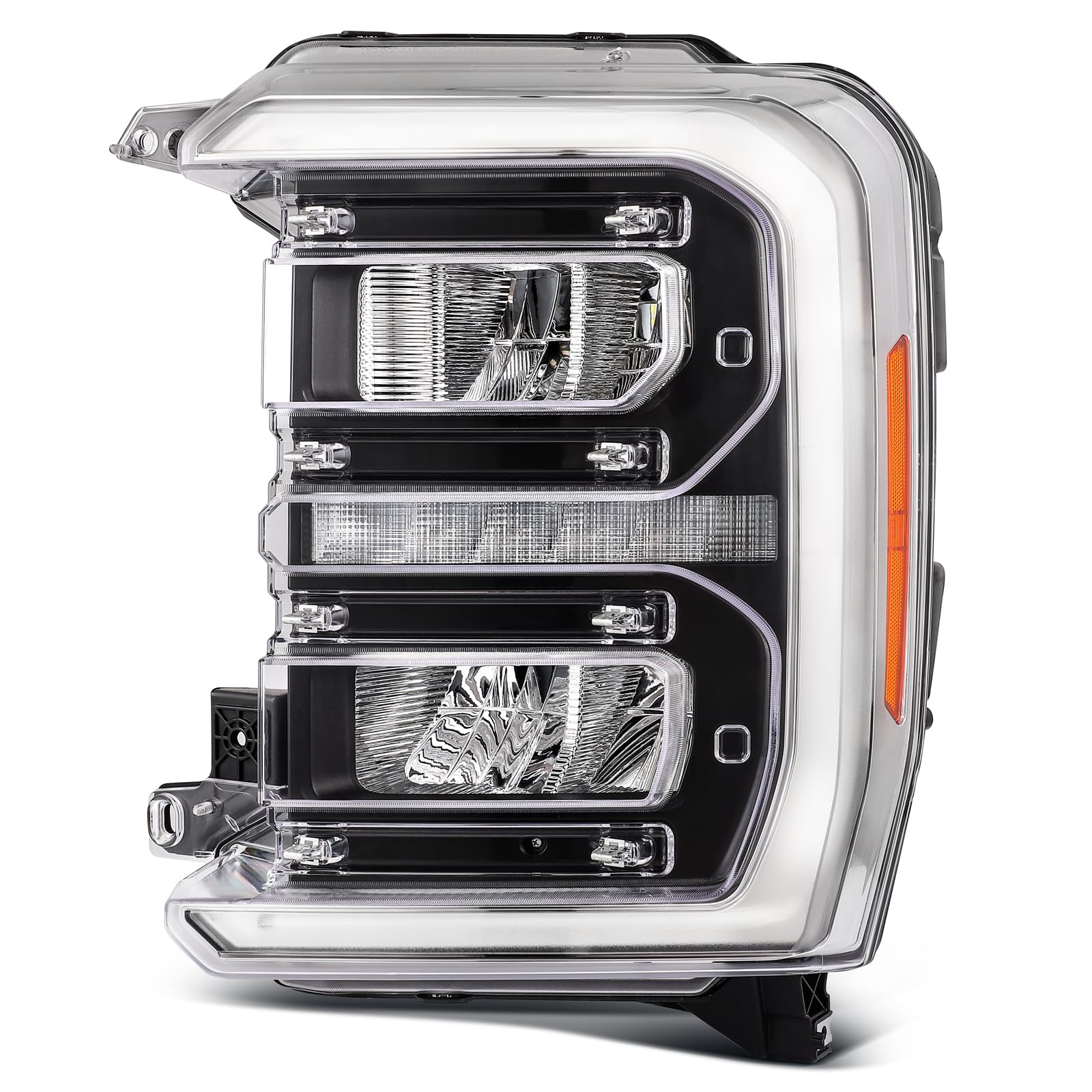 LBRST Headlight Assembly Fit 2023-2024 for F-250 Super Duty, 2023-2024 for F-350 Super Duty Driver Side Headlight Chrome Housing