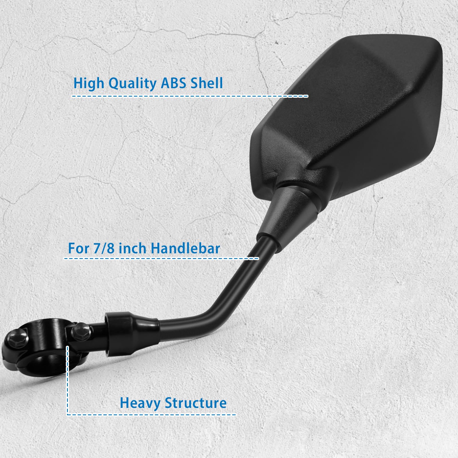 Atv Mirror, Motorcycle Side Mirrors For 8Mm 10Mm Bolt, 7/8'' Handle Bar Mount Clamp Motorcycle Atv Accessories,Compatible With S