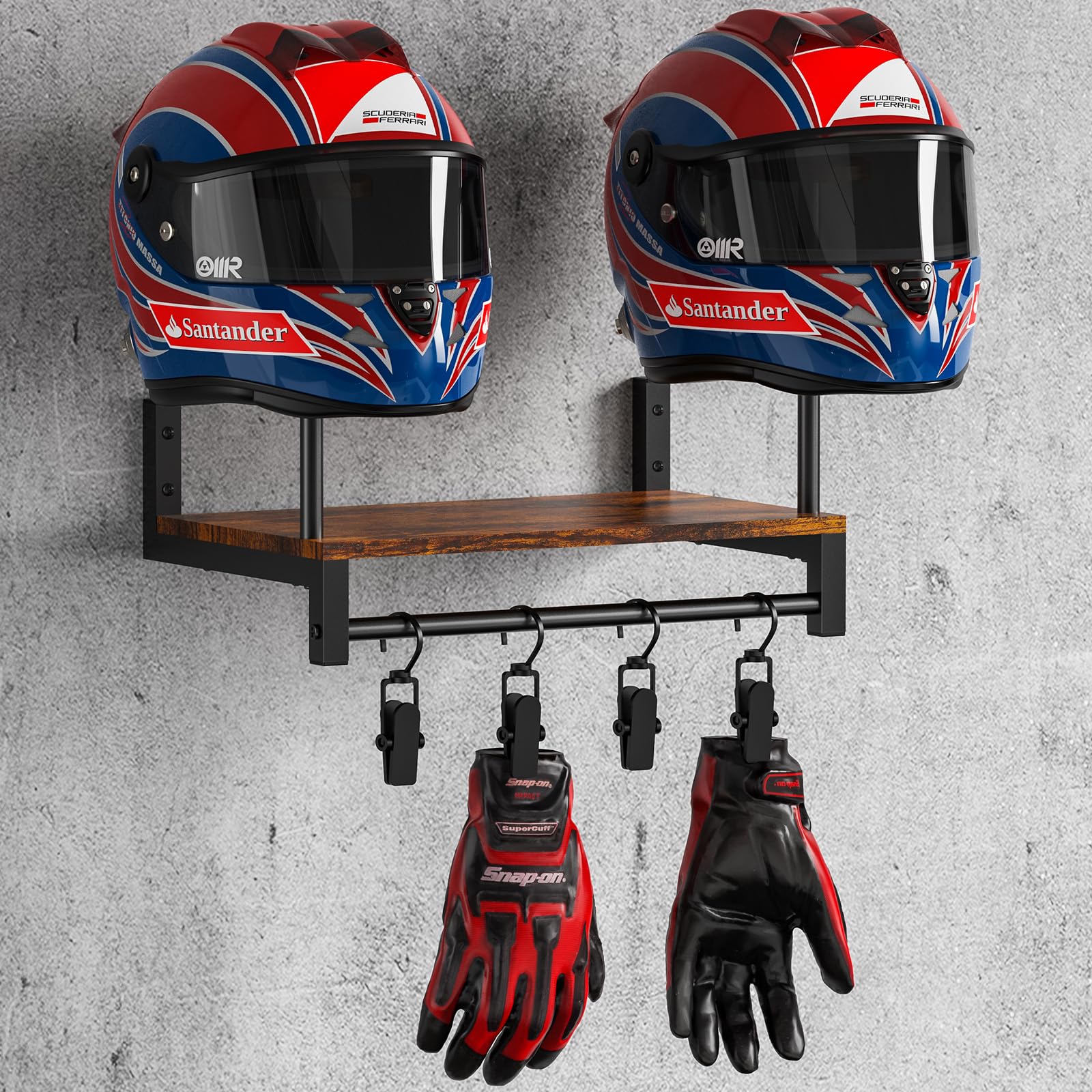 Nanagiftree Helmet Rack Wall Mount, Motorcycle Helmet Holder Plate Rack Display Organizer With Motorcycle Accessories For Motorc