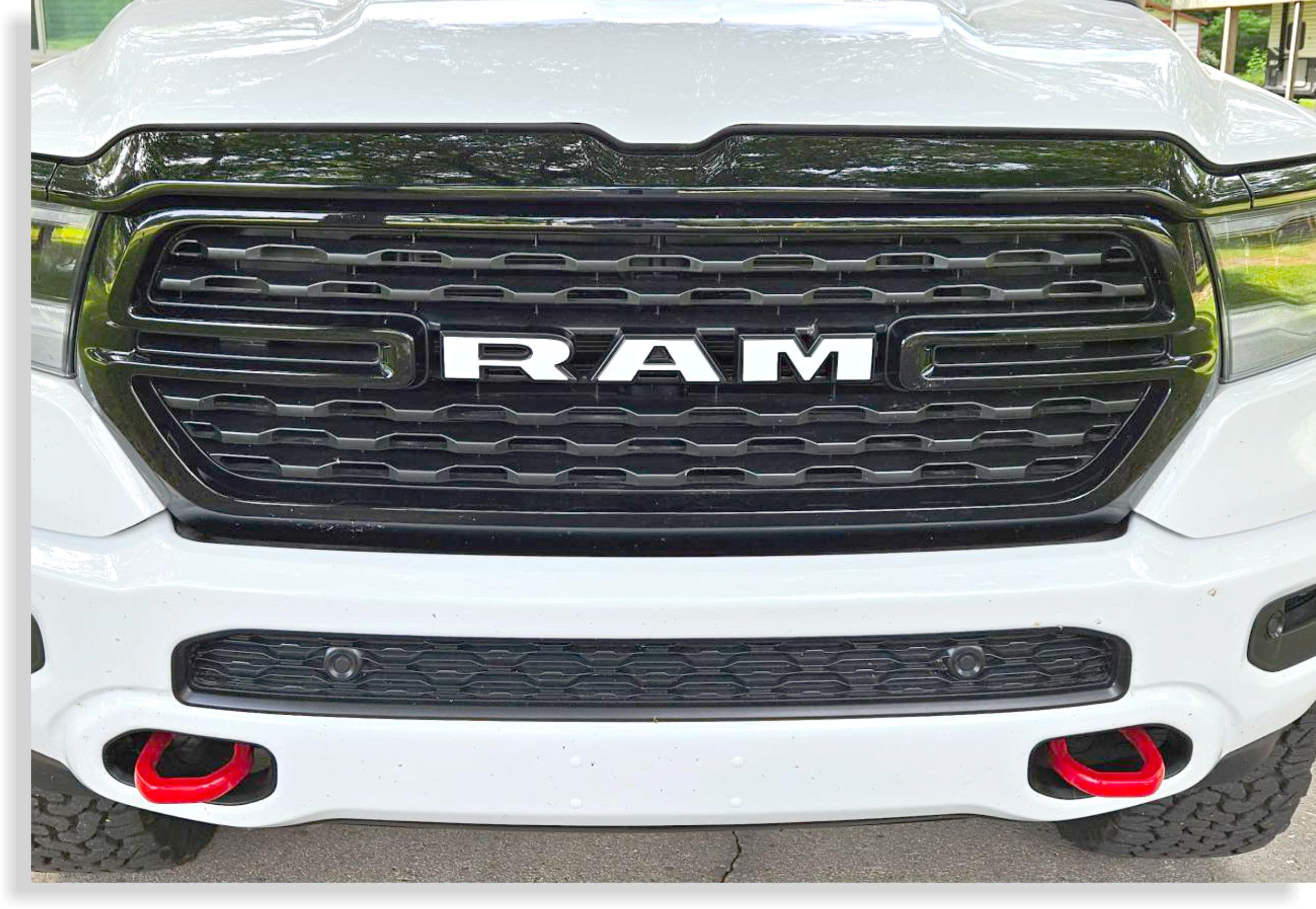 Reflective Concepts RAM Grille Emblem Overlay Decal 2019-2024 Ram 1500, NOT for Classic or TRX (Color: Gloss White)