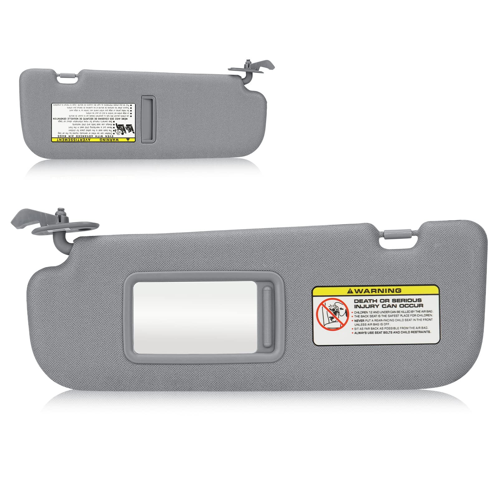 Sun Visor for 2011-2015 Hyundai Elantra, Left Driver Side Gray Sunvisor Replacement 852103X000TX