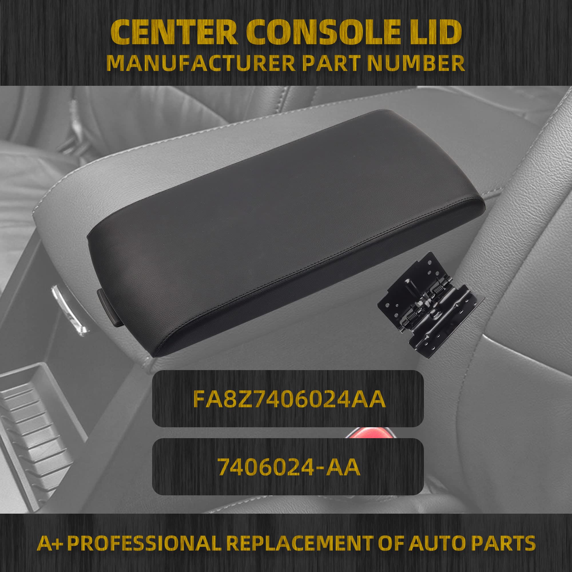 Dasbecan Center Console Armrest Cover Lid Compatible With Ford Flex 2013 2014 2015 2016 2017 Replaces 7406024-Aa Fa8Z7406024Aa