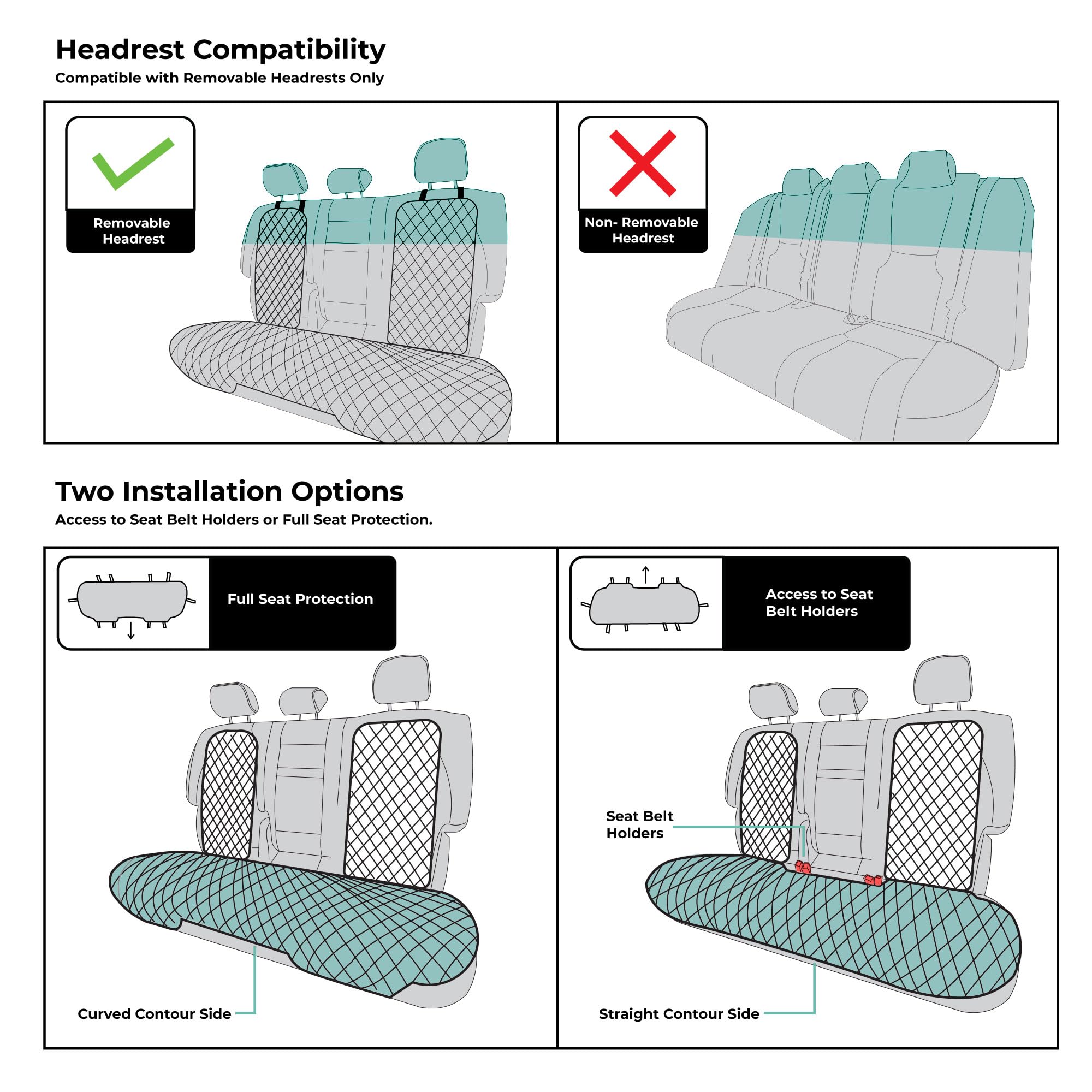 Fh Group Car Seat Cushio Neosupreme Automotive Seat Cushions - Universal Fit, Rear Car Seat Cushion, Car Seat Cushions With Non-