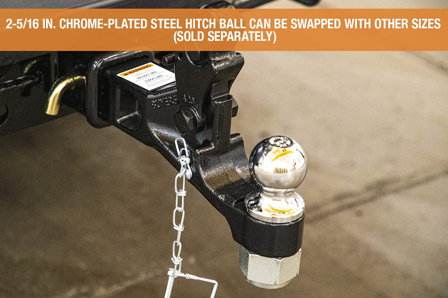 Buyers Products 12 Ton Combination Hitch - 2-1/2 Inch Receiver, 2-5/16 Inch Ball -Rm122516
