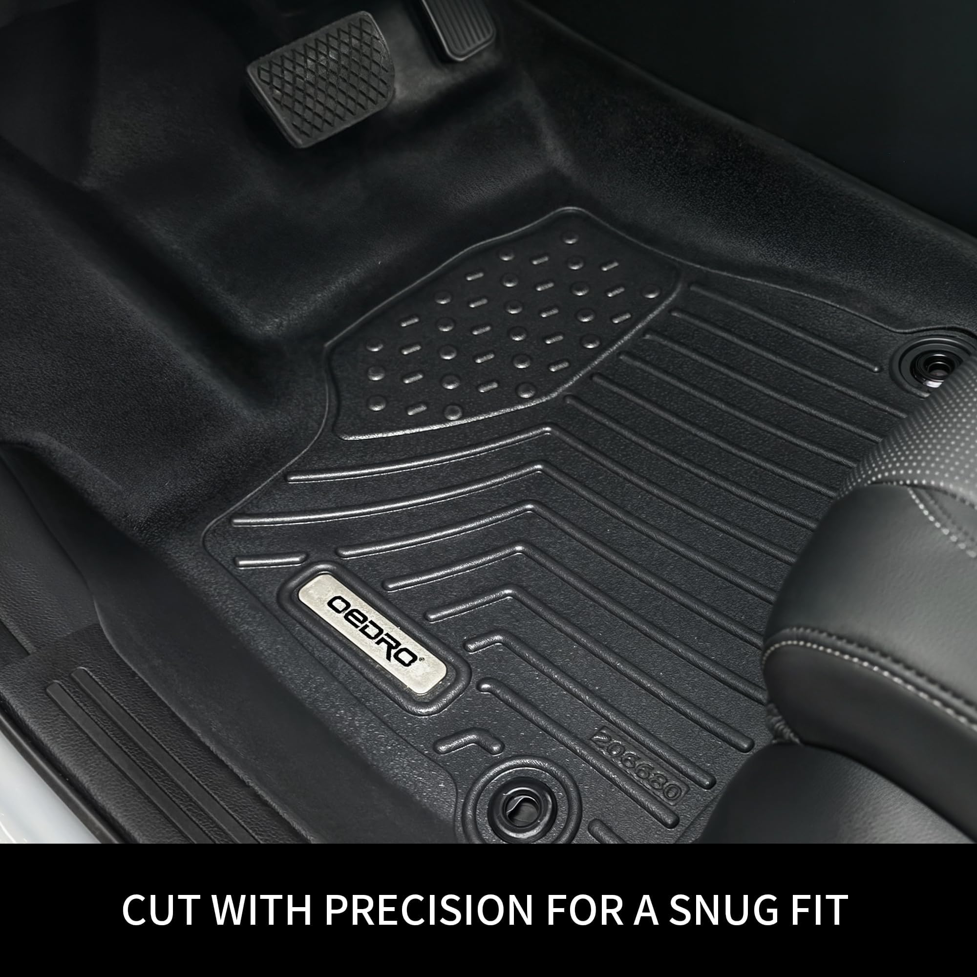 Oedro Custom Fit Floor Mats For 2013-2018 Dodge Ram 1500 Quad Cab, 2019-2024 Dodge Ram 1500 Classic Quad Cab (Not For New Body), All Weather Front & 2Nd Seat Floor Liners