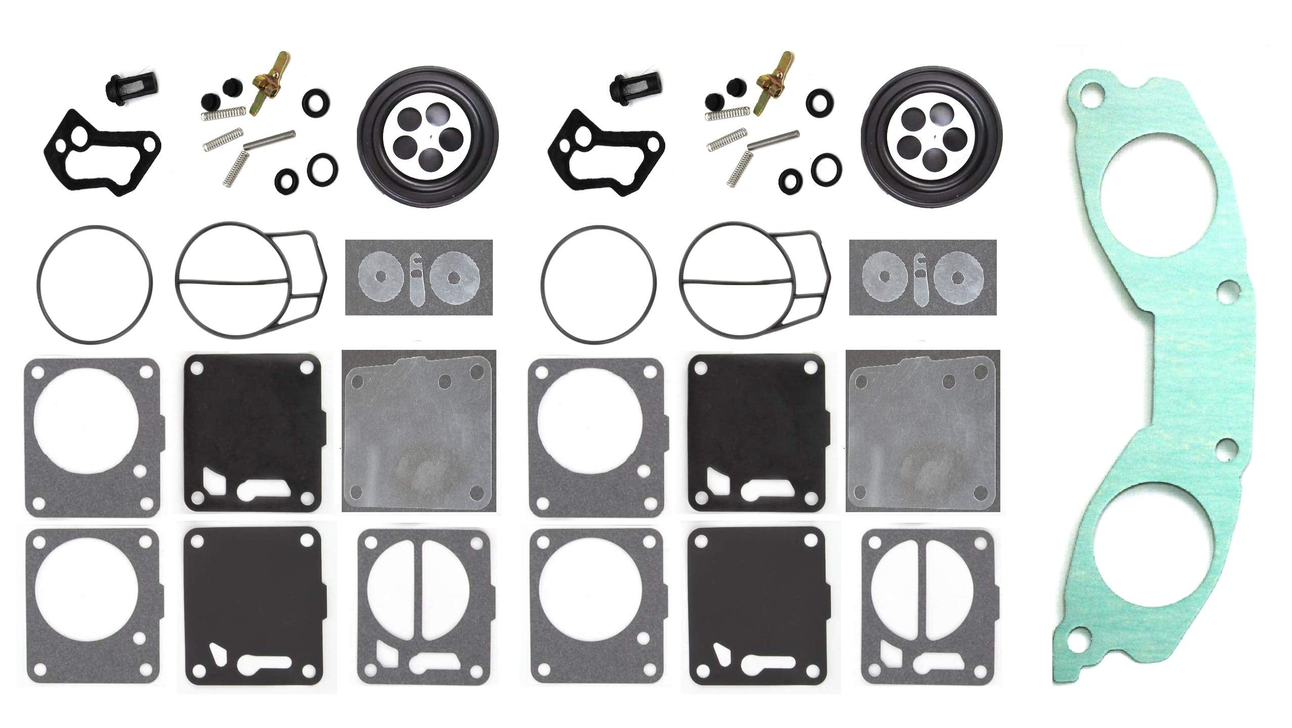 Aftermarket Mikuni Dual Carb Rebuild Kit with Base Gasket 62T-13556-00-00 Compatible with Yamaha Super Jet 700 Wave Raider