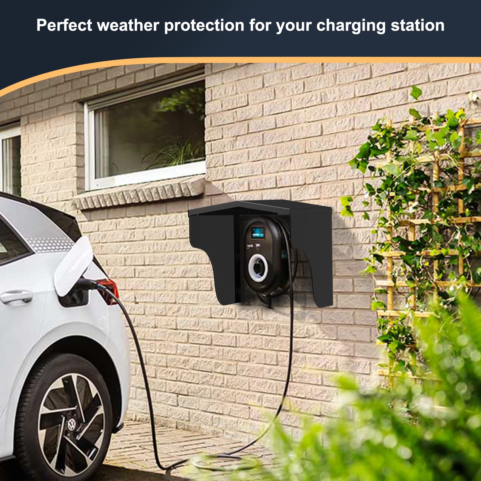 Bonnary WallBox Electric Vehicle Charging Station Protective Roof Accessories Charging Post Roof Stainless Steel Cover Weatherpr
