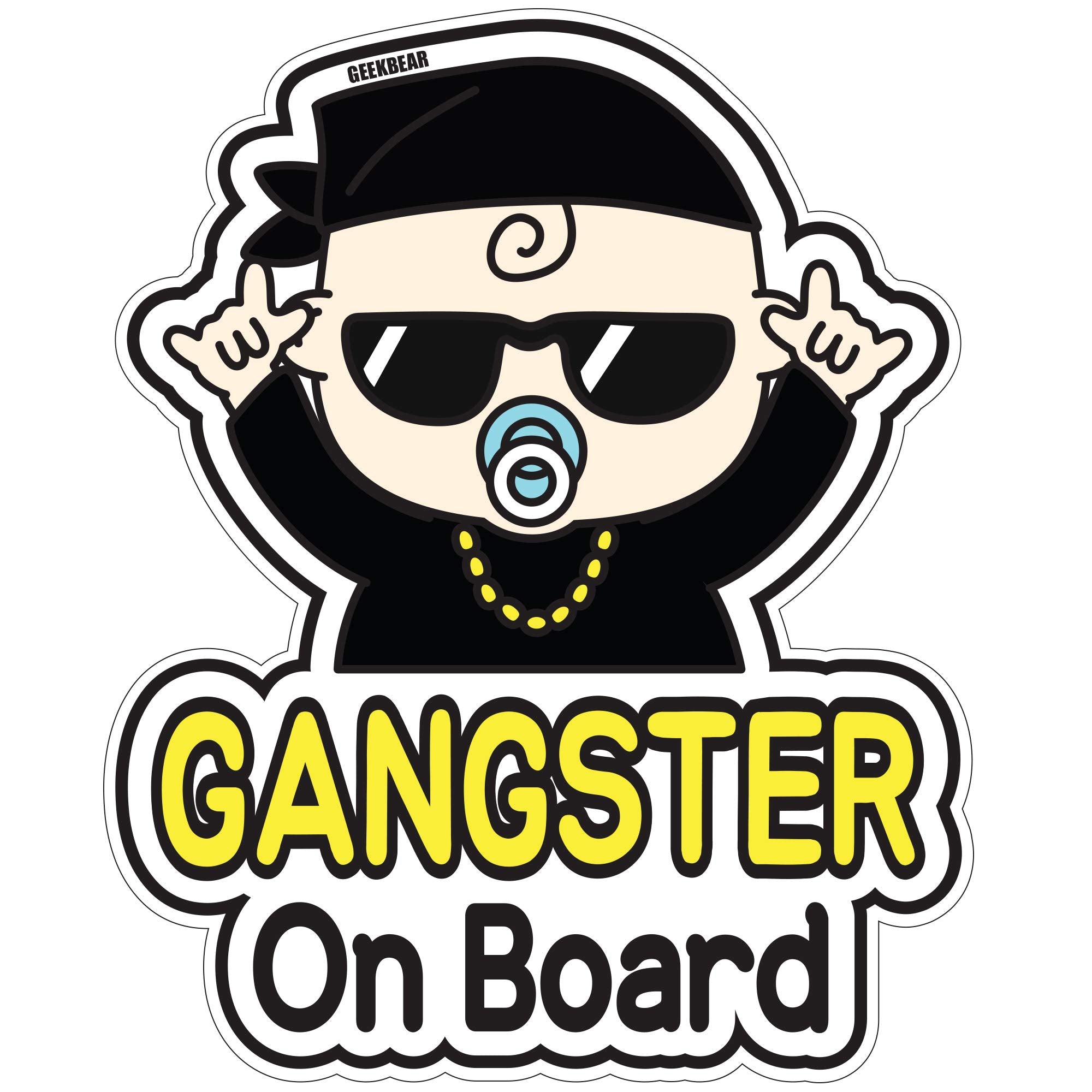 GEEKBEAR Baby on Board Car Sticker - Character Design, Reflective, Weather-Resistant (27. Hiphop Baby)