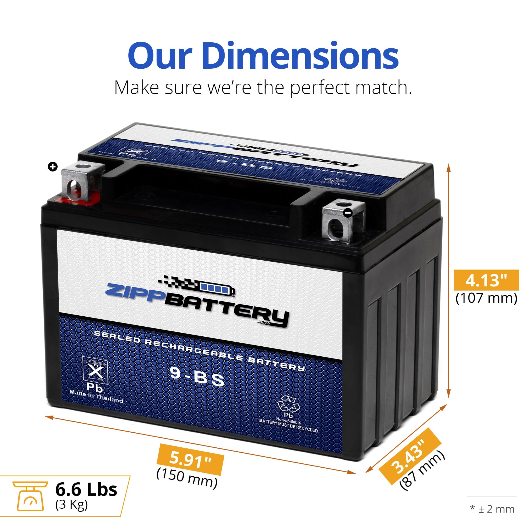 Zippbattery 9-Bs Maintenance-Free 12V 10Ah Battery Replacement For Atv, Motorcycle, Jet Skis, Scooter, Utv, And More - Nut And B