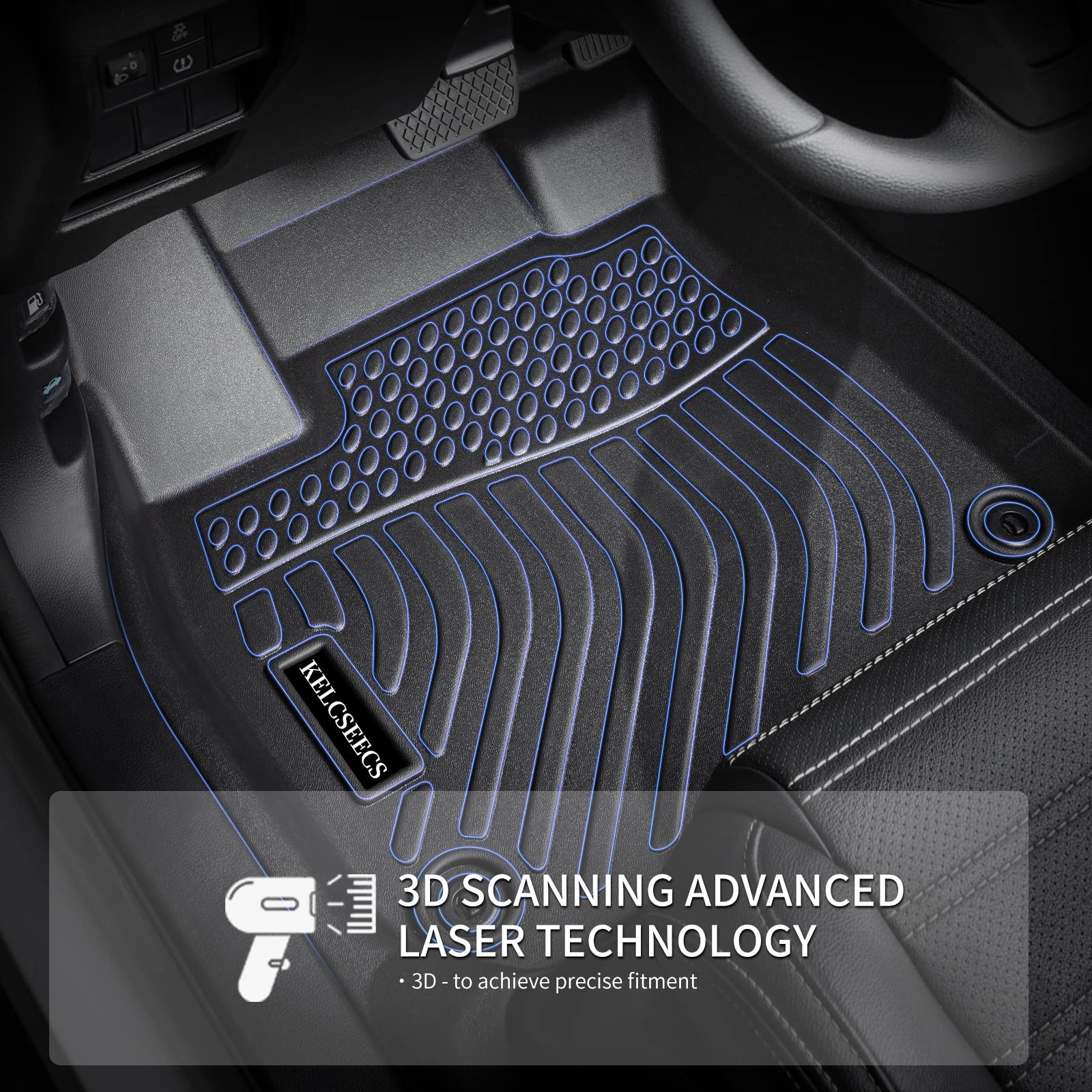 KELCSEECS Floor Mats Custom for Honda Civic & Civic Si 2012-2015 Only Sedan (Not Coupe) Car Mats All Weather Guard TPE Automotiv
