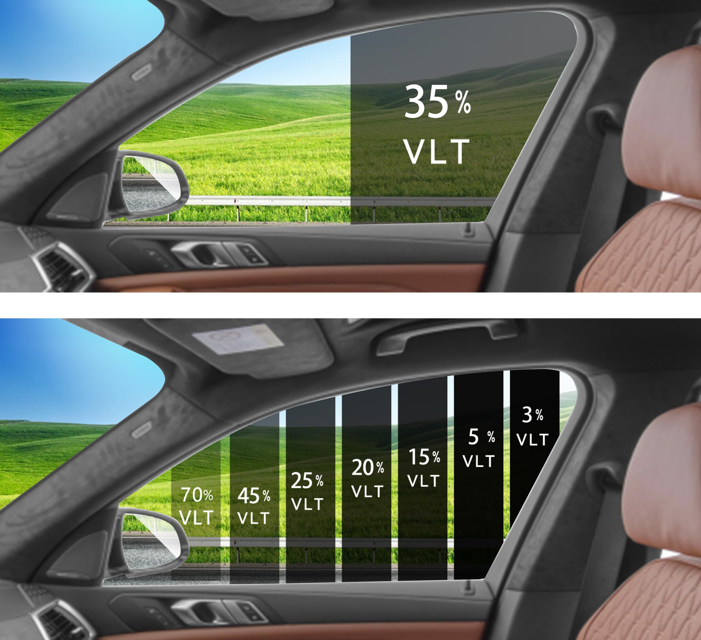 2Ply Premium Window Tint Film For Car 20''In X 15'Ft (35% Vlt), Protects Privacy, Blocks Uv And Reduces Heat, Film Roll For Car