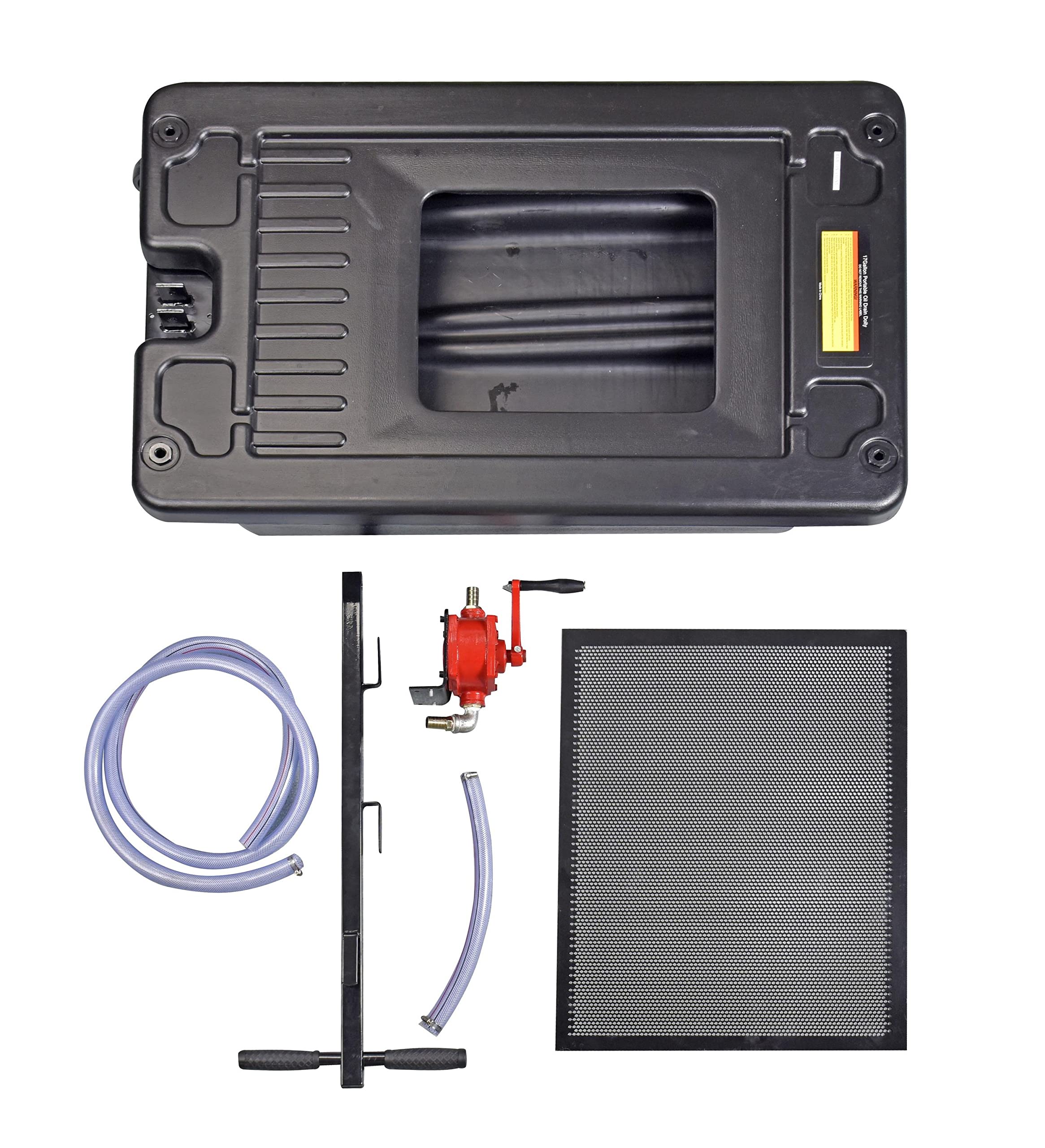 Aain Aa47W 17 Gallon Oil Drain Pan With Pump, Large Capacity Oil Change Pan With Low Profile For Truck, Car With Evacuation Hose