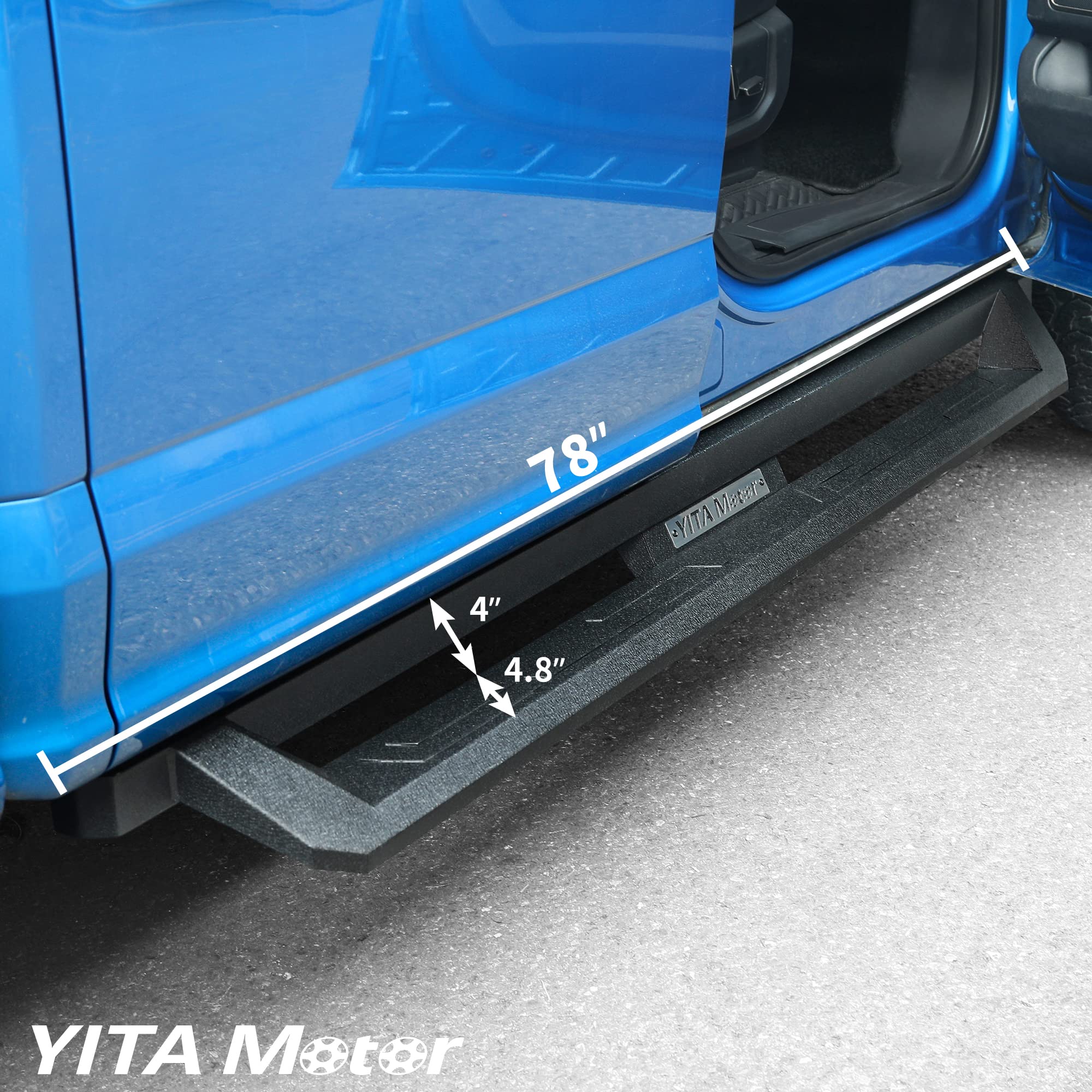 YITAMOTOR Drop Side Steps for 2009-2018 Dodge RAM 1500, Off-Road Nerf Bars, Black Powder Coated, Model EP87IBD, 4in