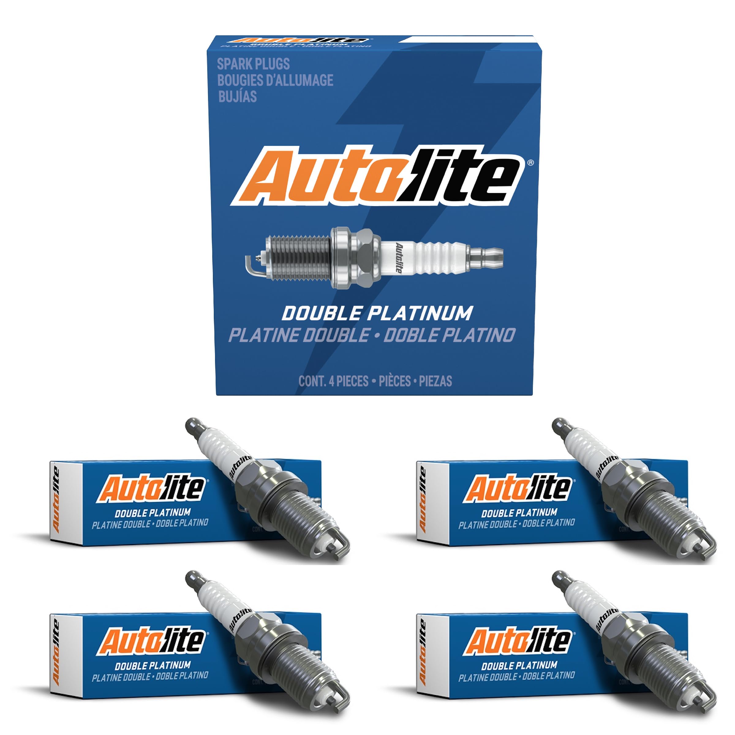 Autolite App5683 Double Platinum Automotive Replacement Spark Plugs (4 Pack)