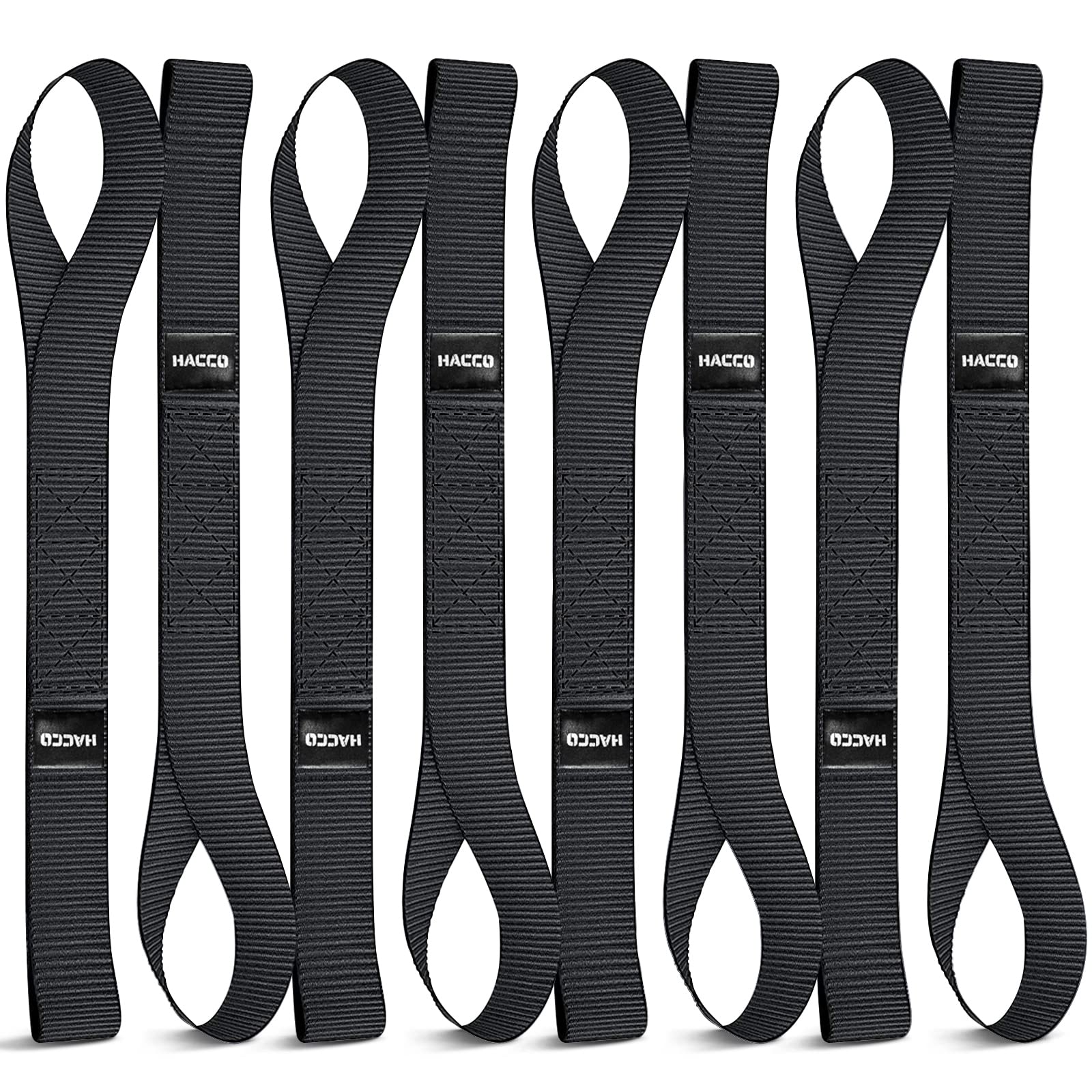 Haccoplanet 8PK Soft Loop Motorcycle Tie-Down Straps, 1.6 x 17inch 10000LB Break Strength, Heavy Duty Tie Down Loops for Securin
