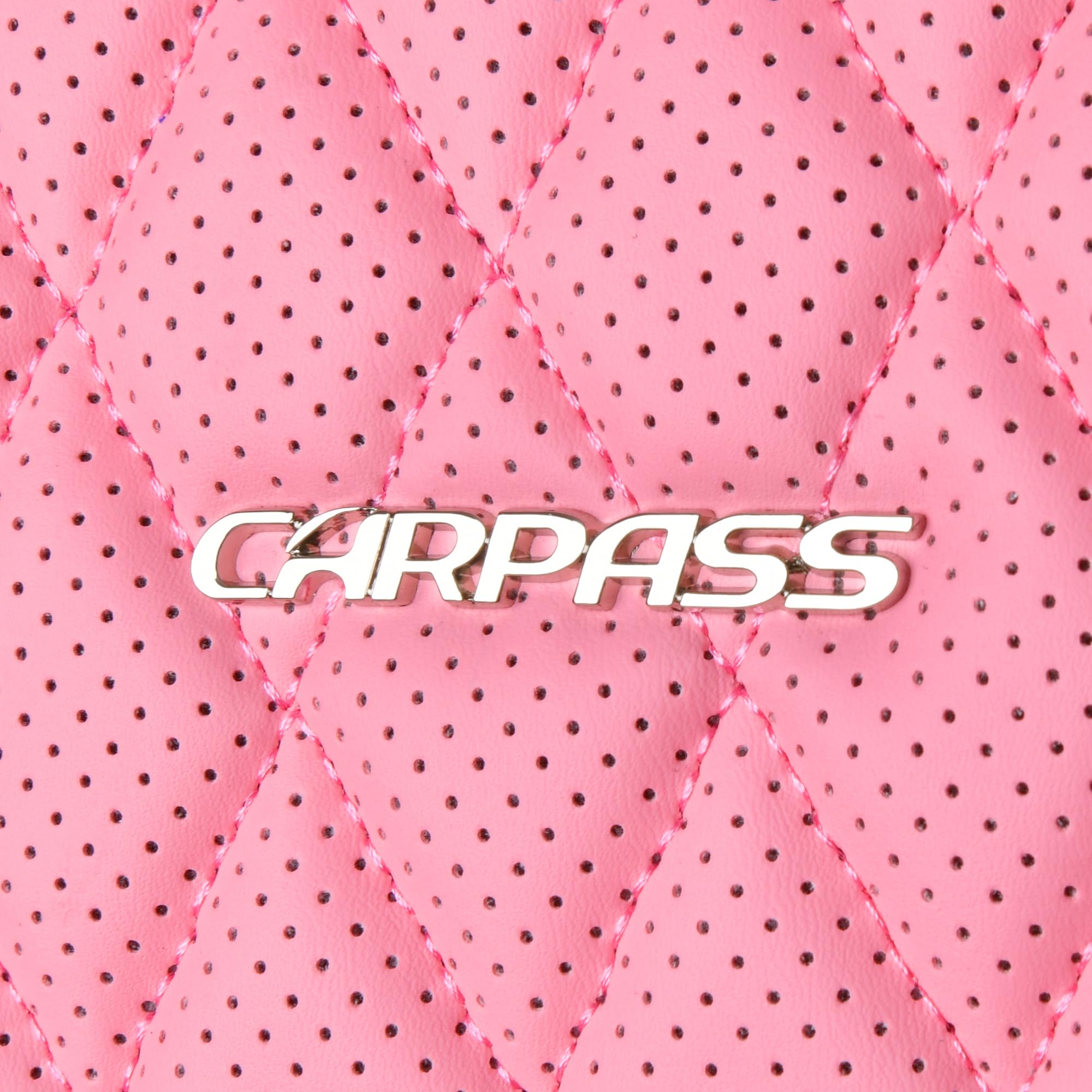 CAR PASS Bling Pink Nappa Leather Car Seat Covers, Waterproof Heavy-Duty, Anti-Slip, Universal Fit for Front Seats