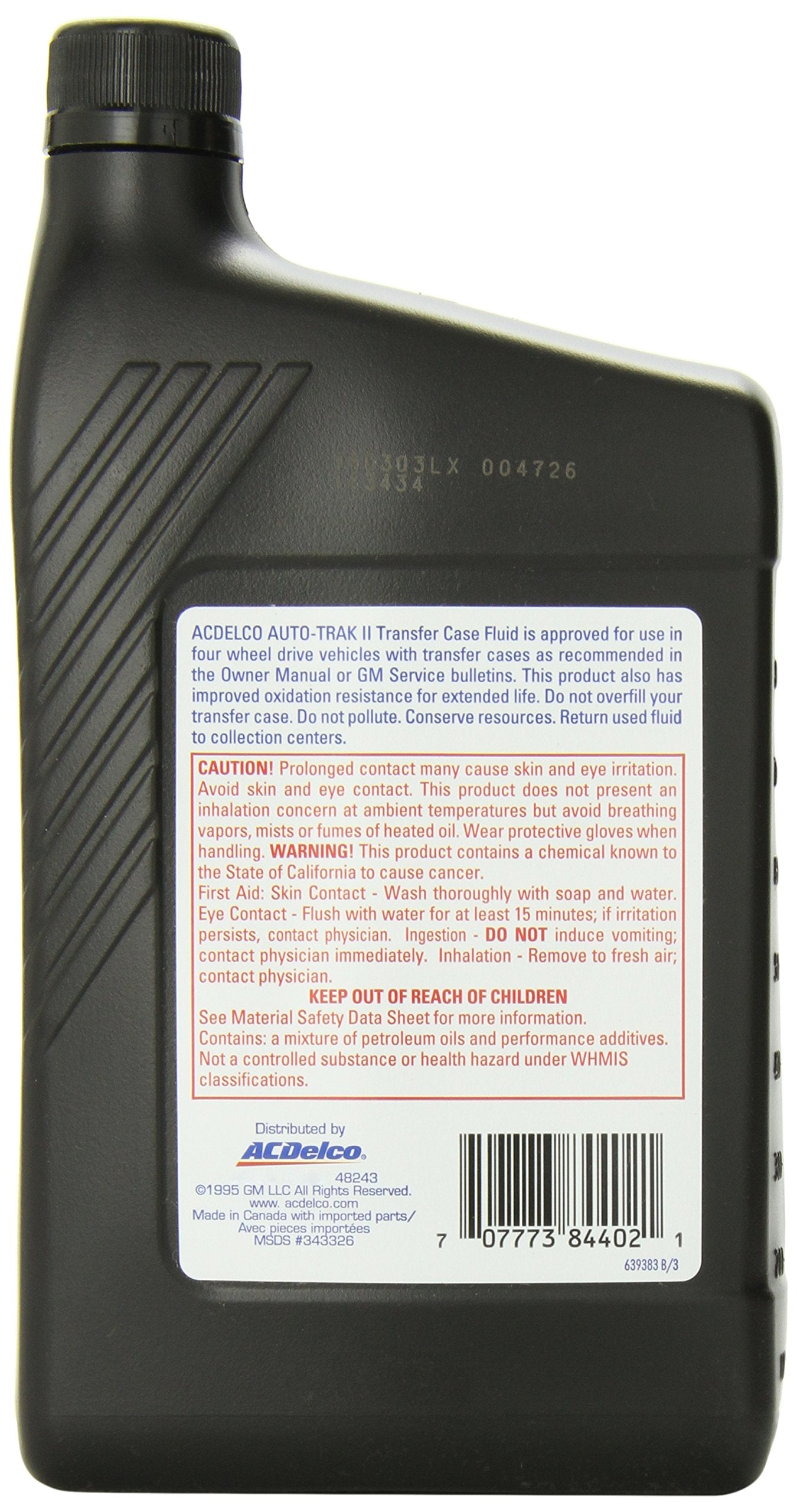 General Motors Auto Trak II Transfer Case Fluid - 33.8 oz., Synthetic, Model 88900402