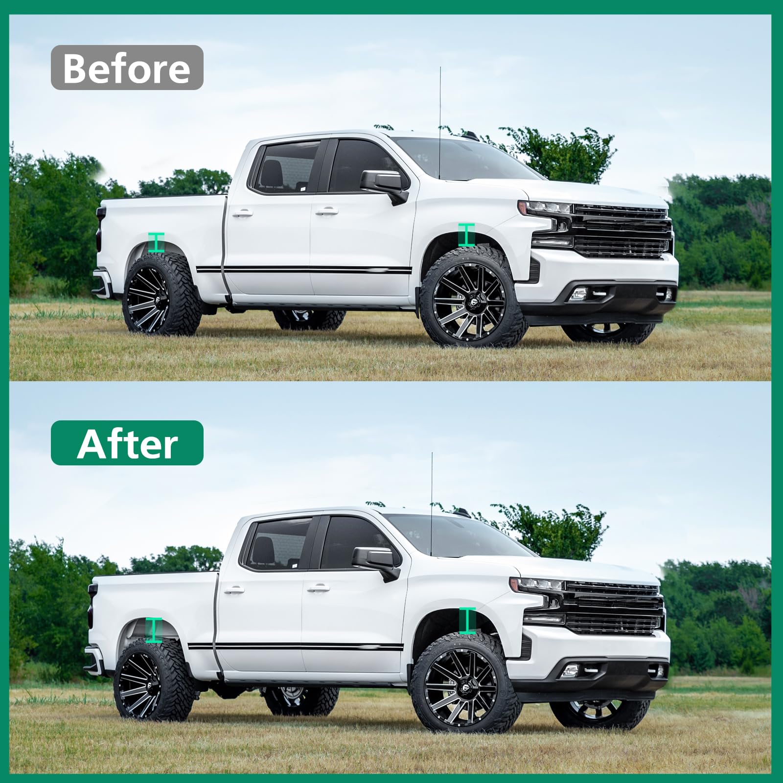 SCITOO 3 inch Front and 2inch Rear Suspension Leveling Lift Kit fit for Ford for F-150 2WD/4WD 4-Door 3.5L Strut Spacers 3 in Th