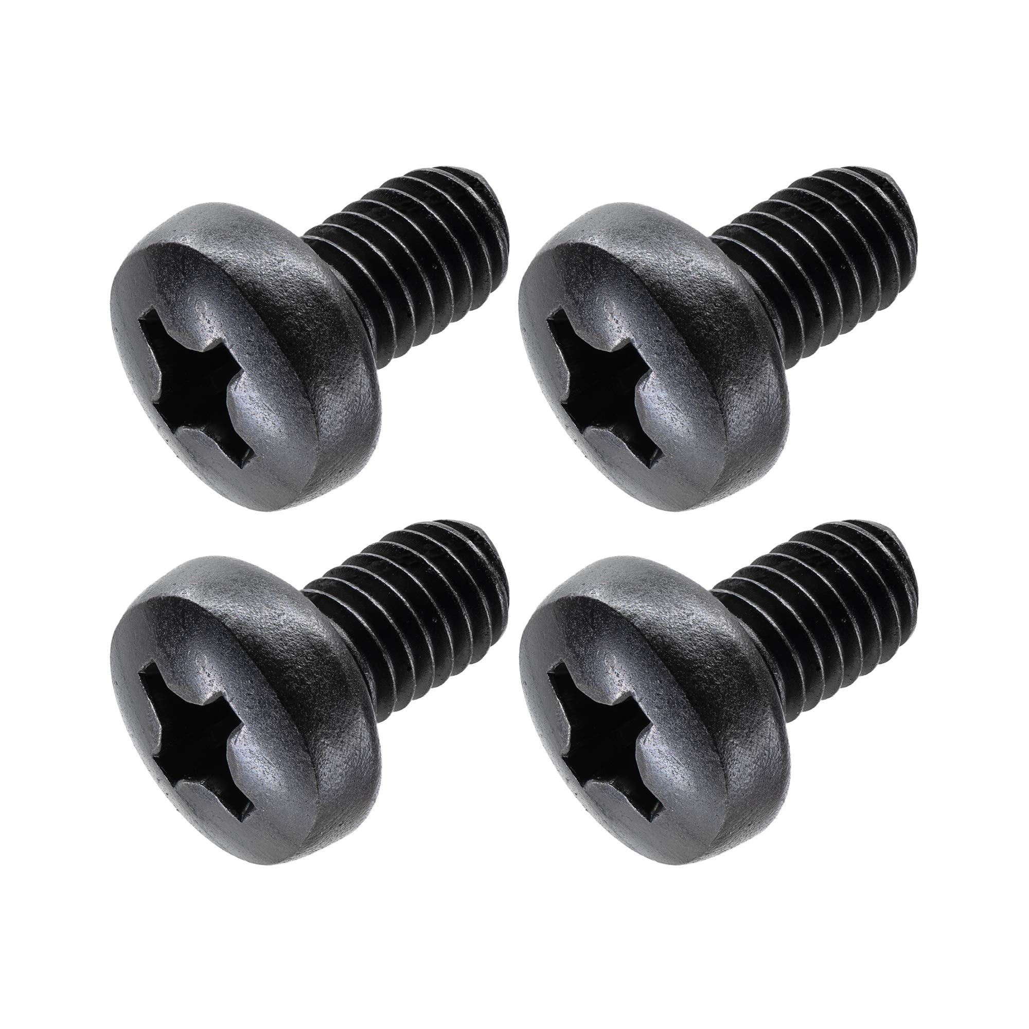 Black License Plate Screws For Bmw And Tesla, Phillips Machine Pan Head 18-8, Stainless Steel, M5-0.8 X 6 Mm Bolt (Pack Of 4)