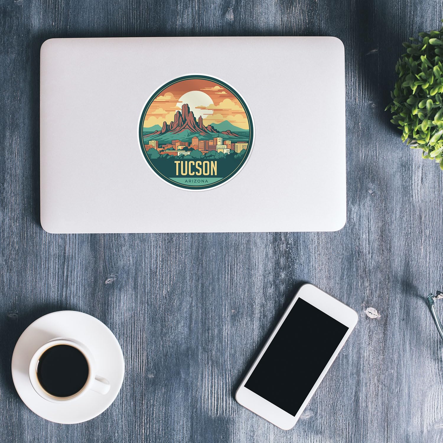 Tucson City Sticker - Waterproof Vinyl Decal for Car Bumper, Laptop, Water Bottle, Wall, and Window, Size - 3'' Longer Side