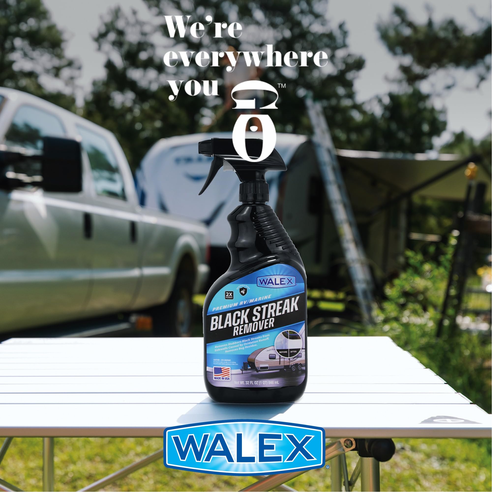 Walex Premium RV/Marine Black Streak Remover - Powerful Exterior Cleaner for RVs, Campers, and Boats, Restores Original Shine, R