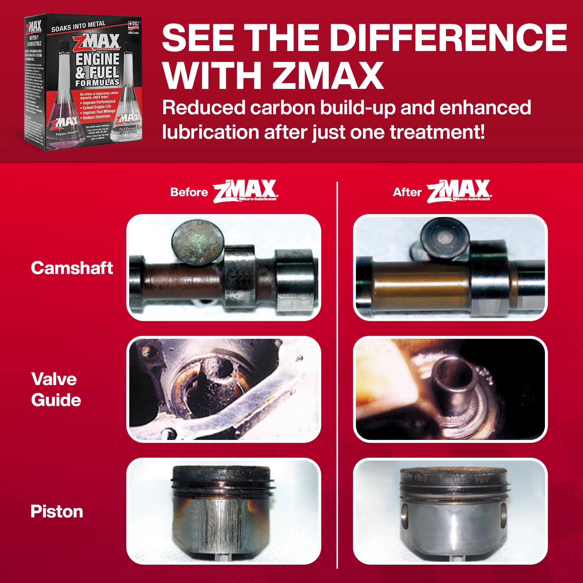 zMAX Engine & Fuel Formula Kit - Reduces Carbon Build-Up, Lubricates Metal - 12 oz - Model 51-011