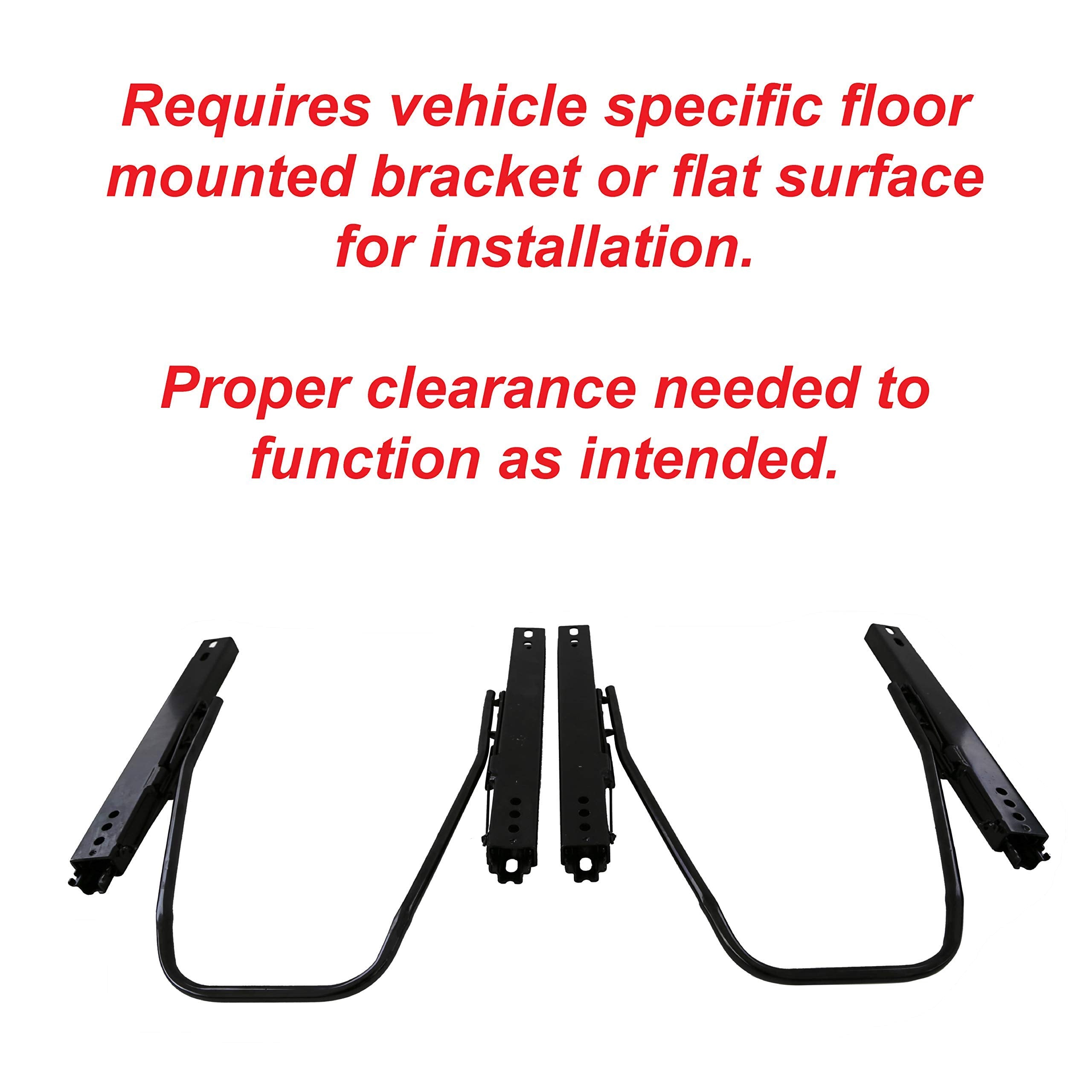 Invictus Universal Vehicle Seat Slider Track Set For Aftermarket Seats (Pack Of 2)