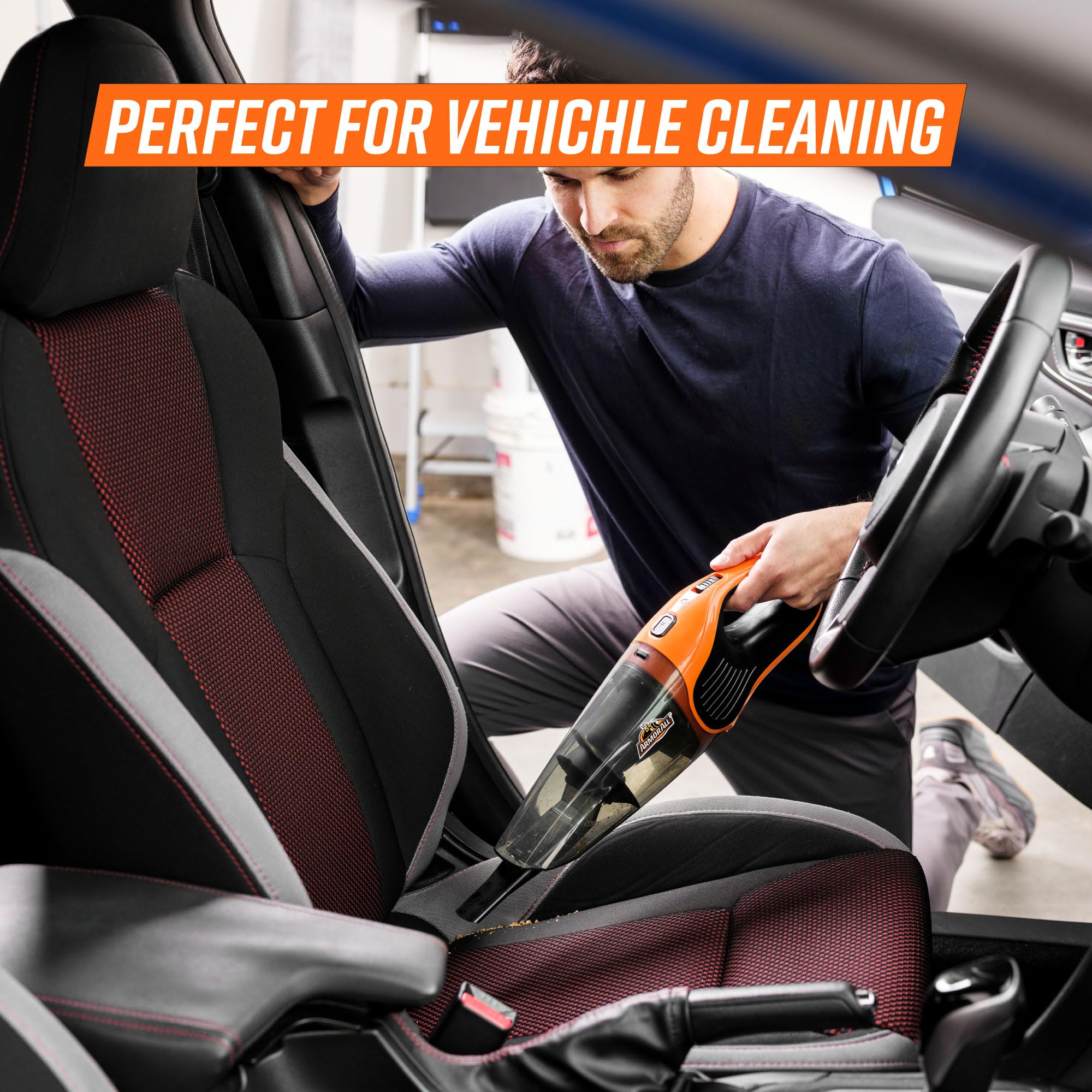 Armor All Handheld Car Vacuum, Model AA07V1 0902, Orange Color