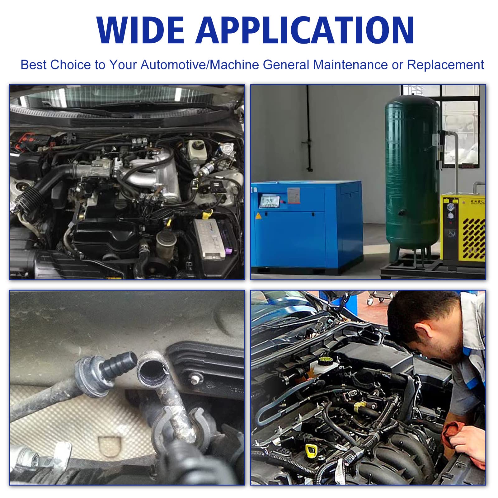 Vacuum Connector Assortment Heat Resistance 240?(460?)Automotive Vacuum Tubing Connector Vacuum Tee Connector Assortment Kit Nyl