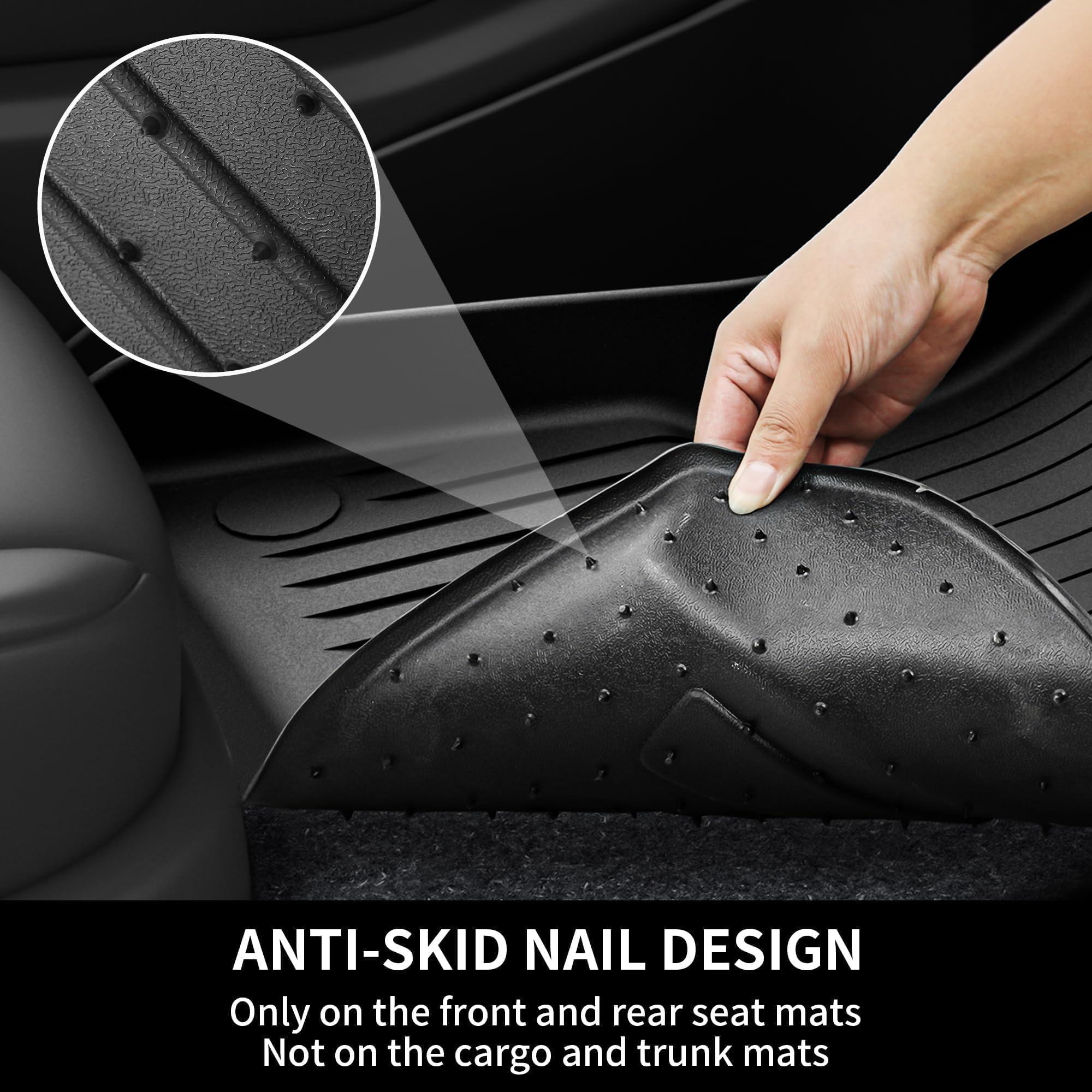 Oedro Floor Mats Fits For Tesla Model Y 5-Seater 2025 2024-2020 Custom Fit All Weather Tpe Automotive Interior Cargo Liners Trun