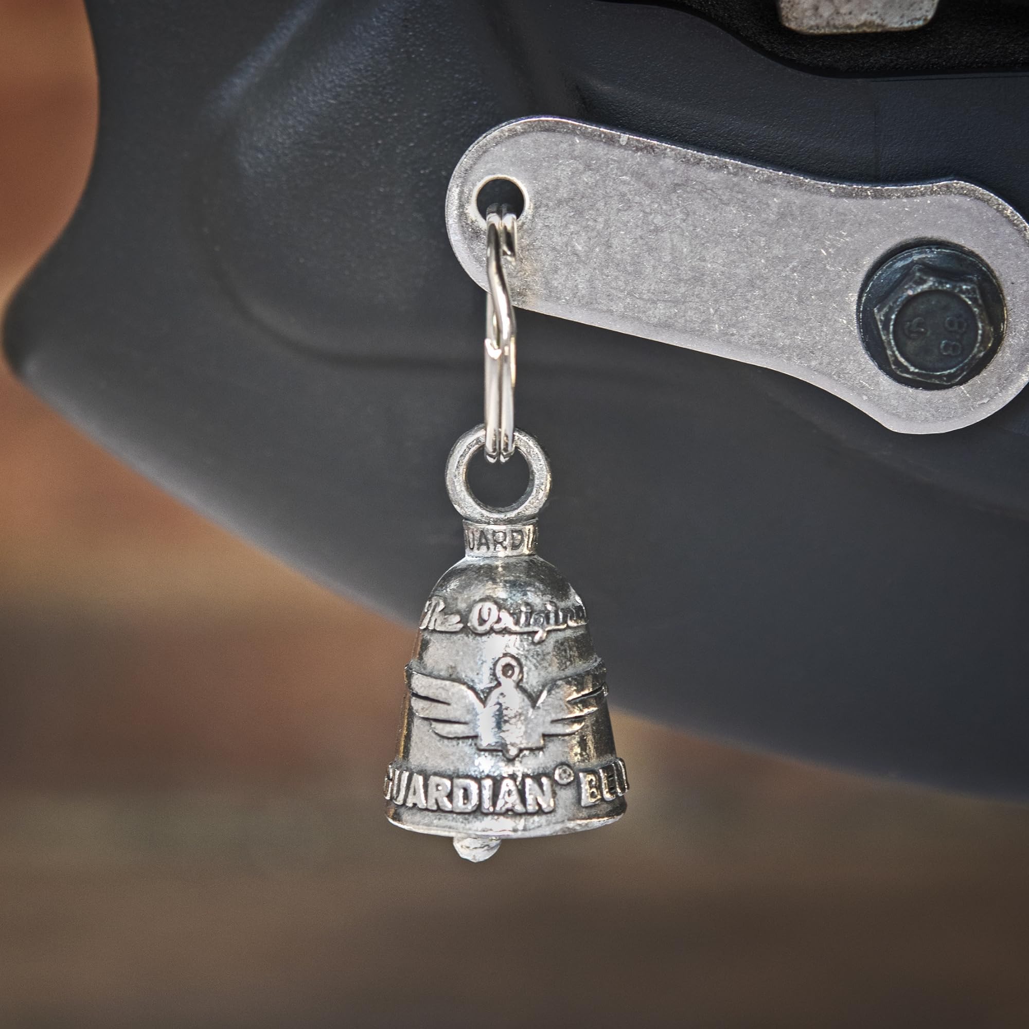 Guardian Bell Worlds Greatest Biker Mom Good Luck Bell w/Keyring & Black Velvet Gift Bag | Motorcycle Bell | Lead-Free Pewter |