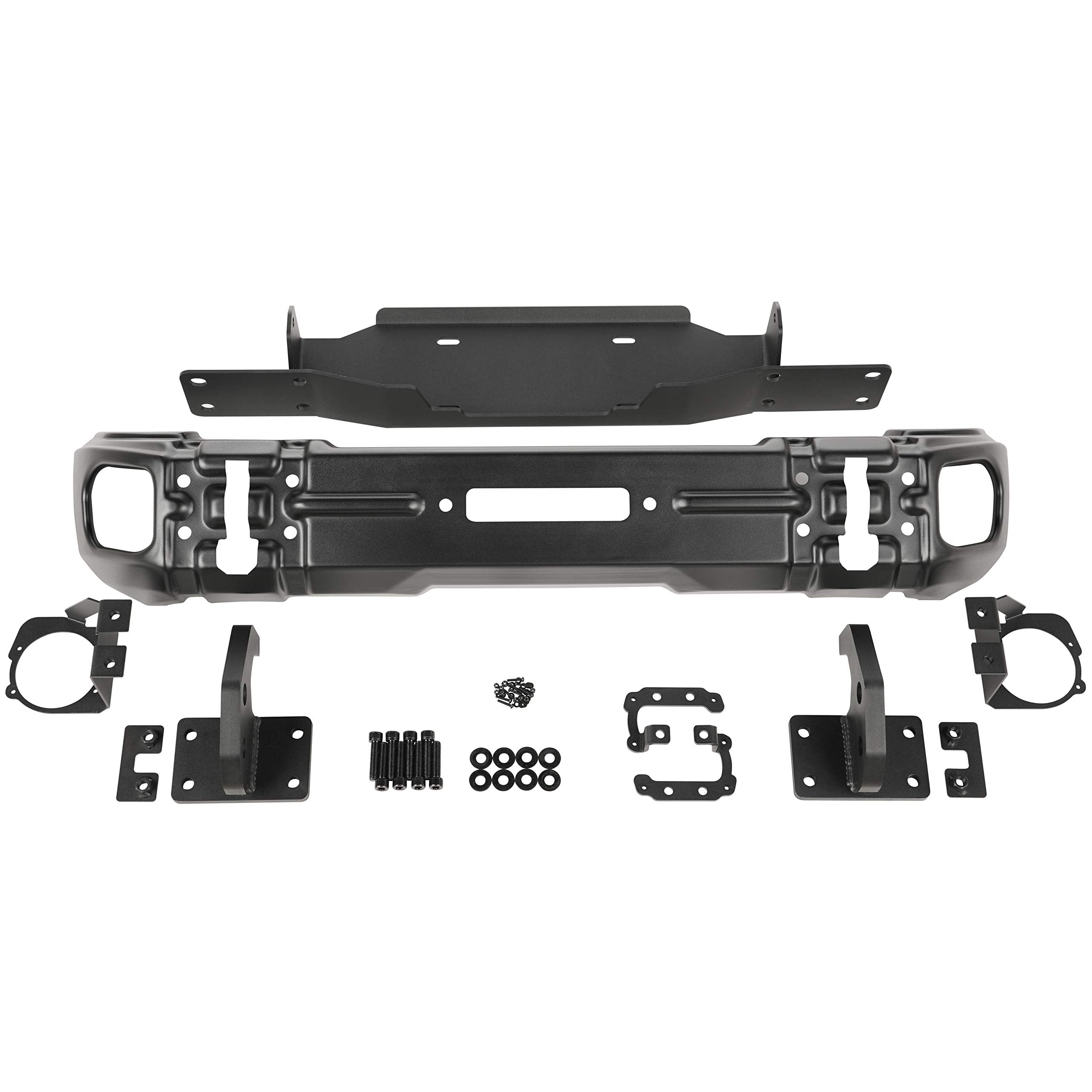 Rugged Ridge Arcus Bumper, Front For Jeep Wrangler/Gladiator | Stubby, Steel, Black | 11549.04 | Fits 2018-2025 Jeep Wrangler Jl; 2020-2025 Jeep Gladiator Jt