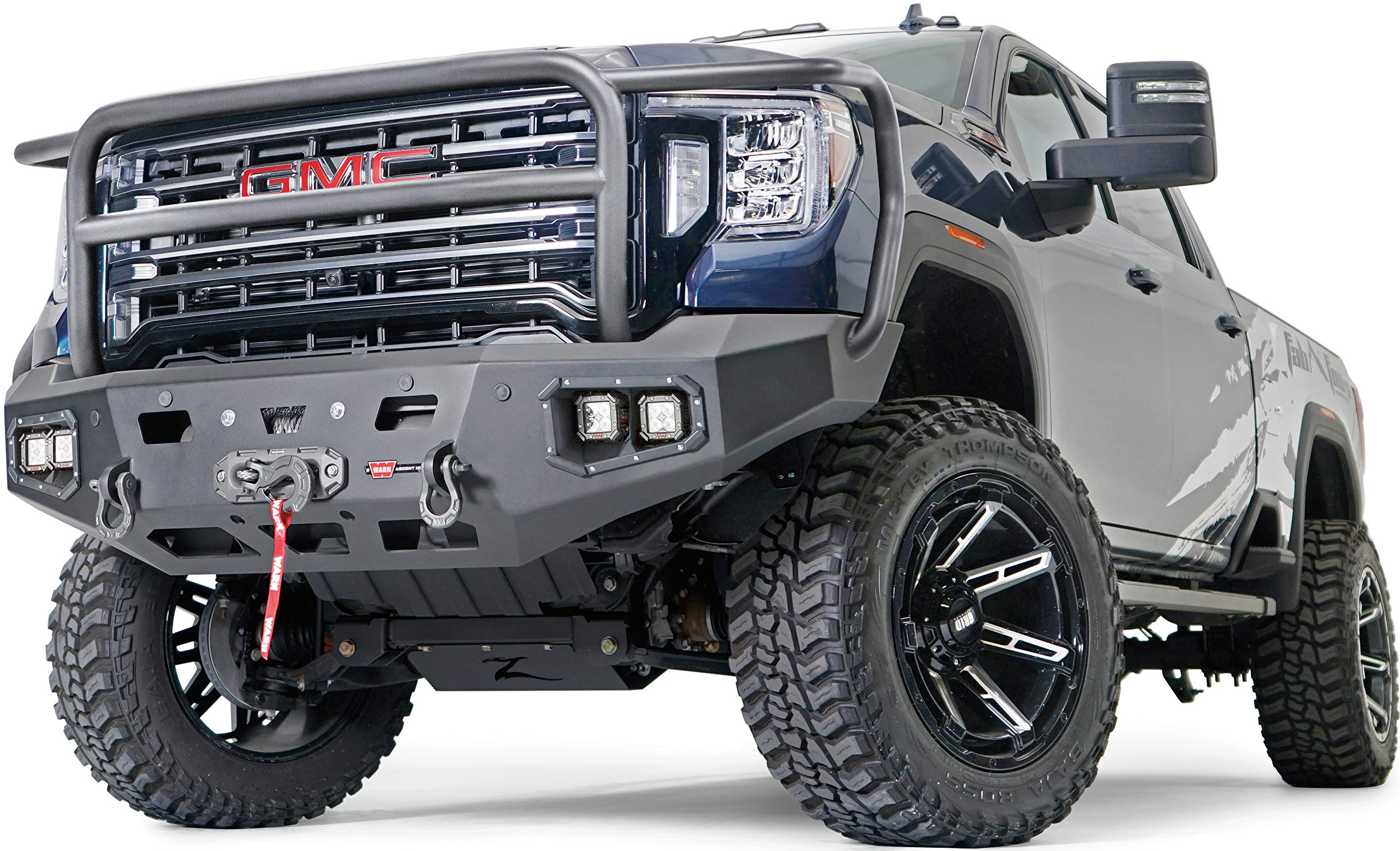 WARN Ascent Front Bumper with Full Grille Guard Tube, Alloy Steel, Fits GMC Sierra HD 2500/3500 (2020-Current)