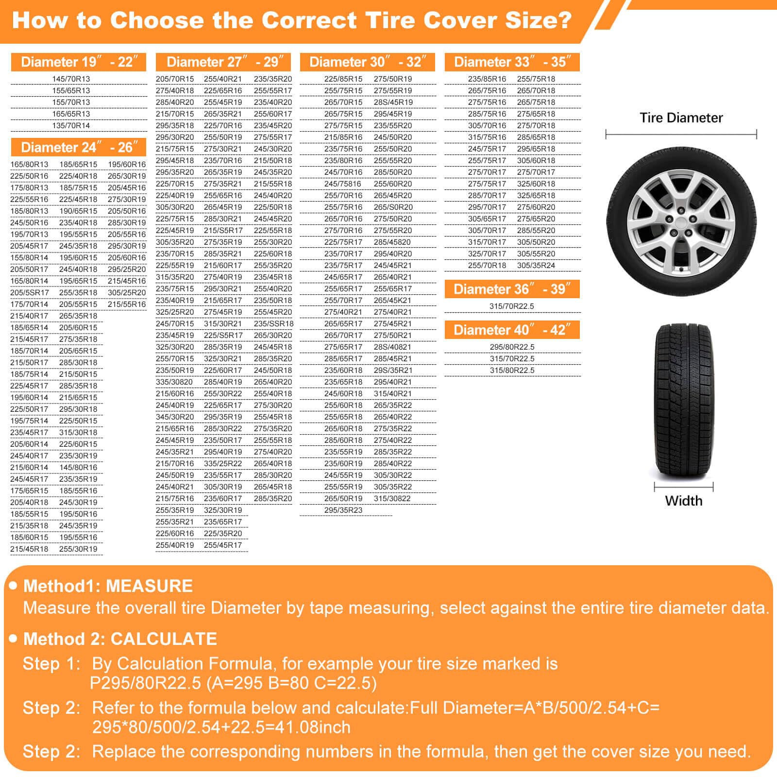 Amfor Set Of 4 Tire Covers,Waterproof Aluminum Film Tire Sun Protectors,Weatherproof Tire Protectors (Black-2Pcs, 36 ''-39 '')